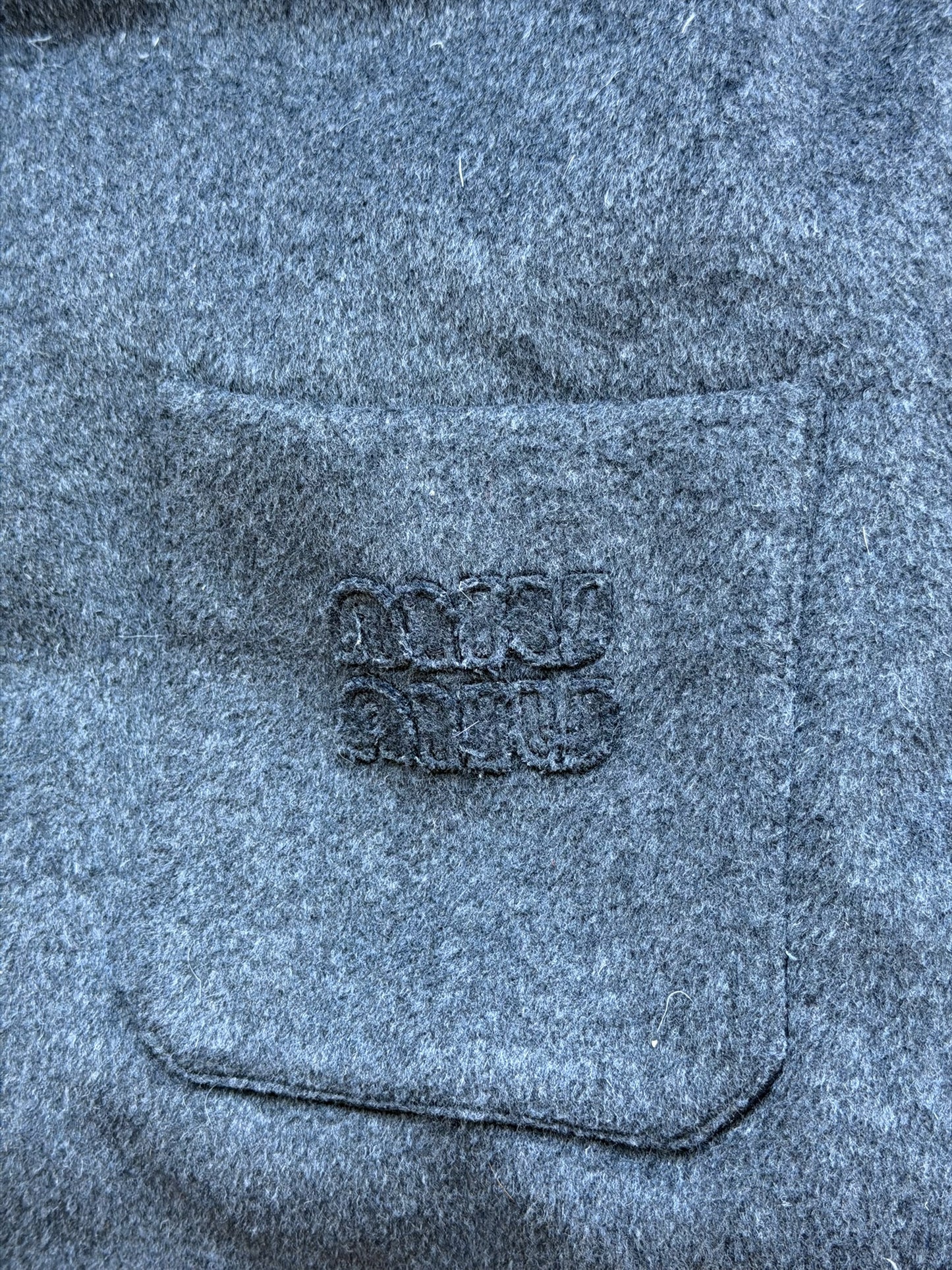 Miu Miu Logo-Embossed Felted Shirt Jacket (40)