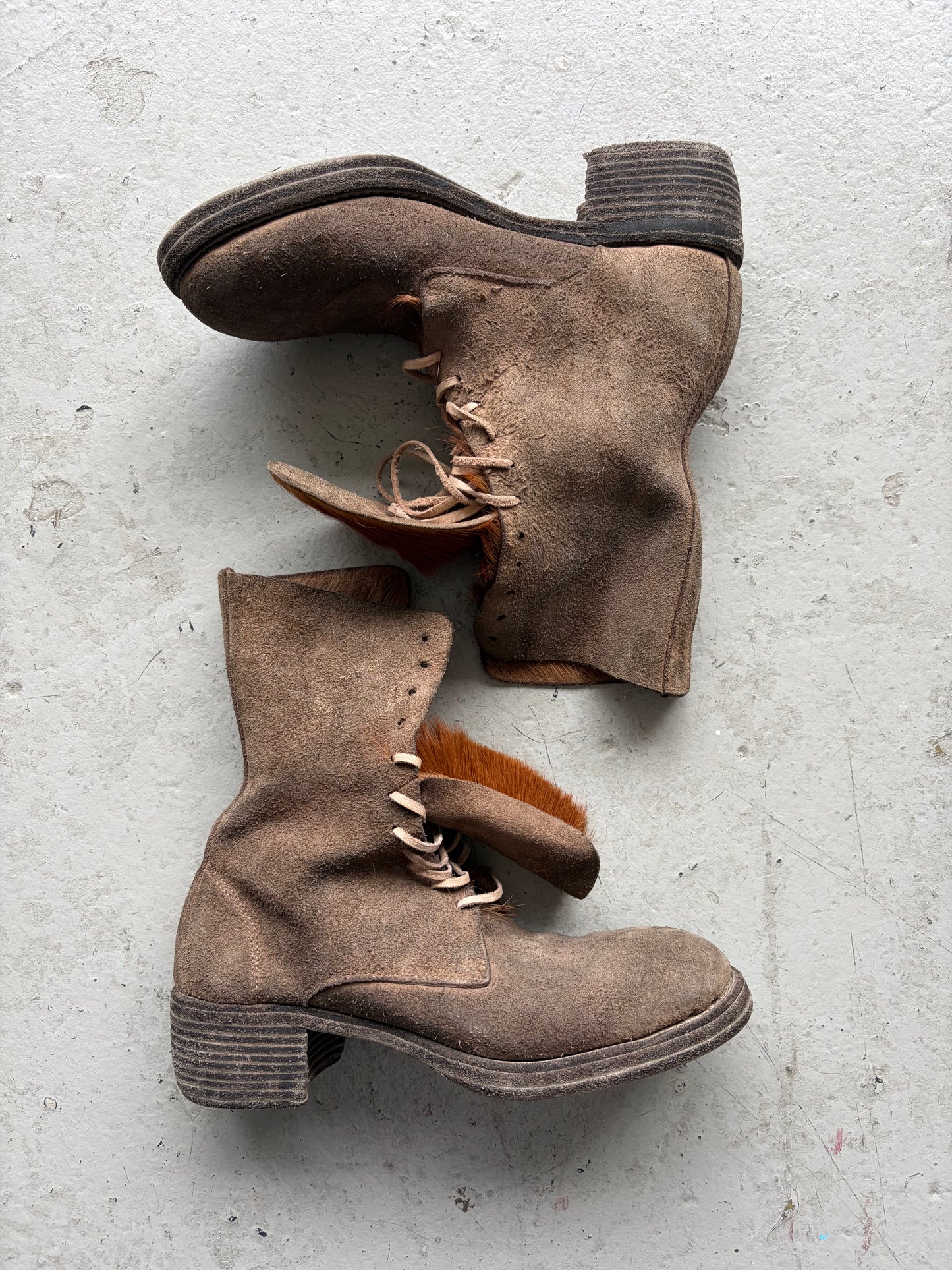 Guidi 791z Reverse Leather Fur Lined Boots (38)