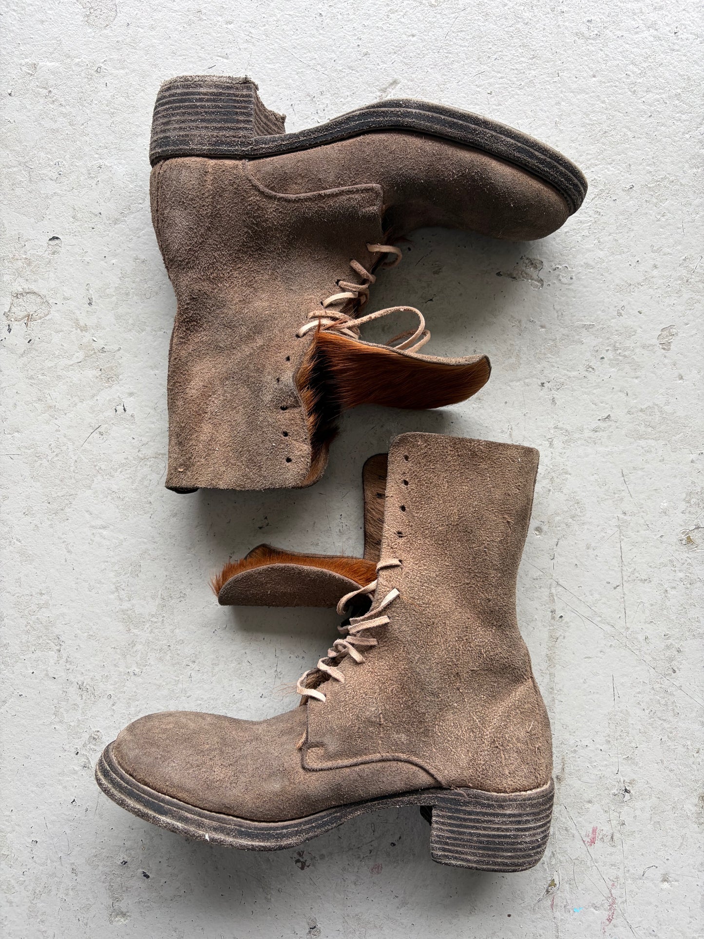 Guidi 791z Reverse Leather Fur Lined Boots (38)