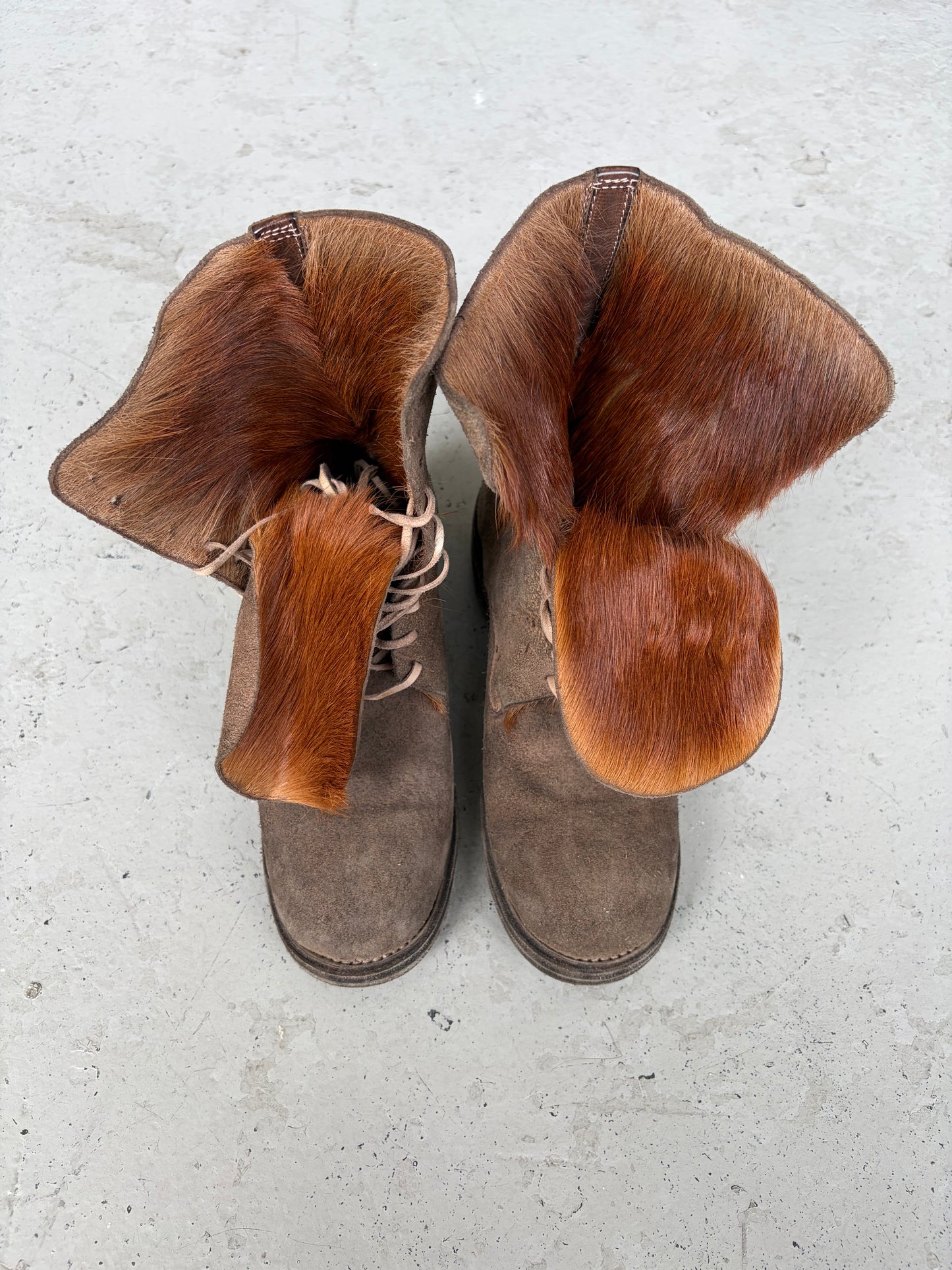 Guidi 791z Reverse Leather Fur Lined Boots (38)
