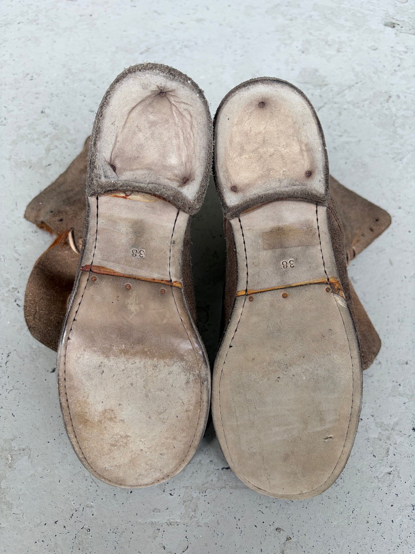 Guidi 791z Reverse Leather Fur Lined Boots (38)
