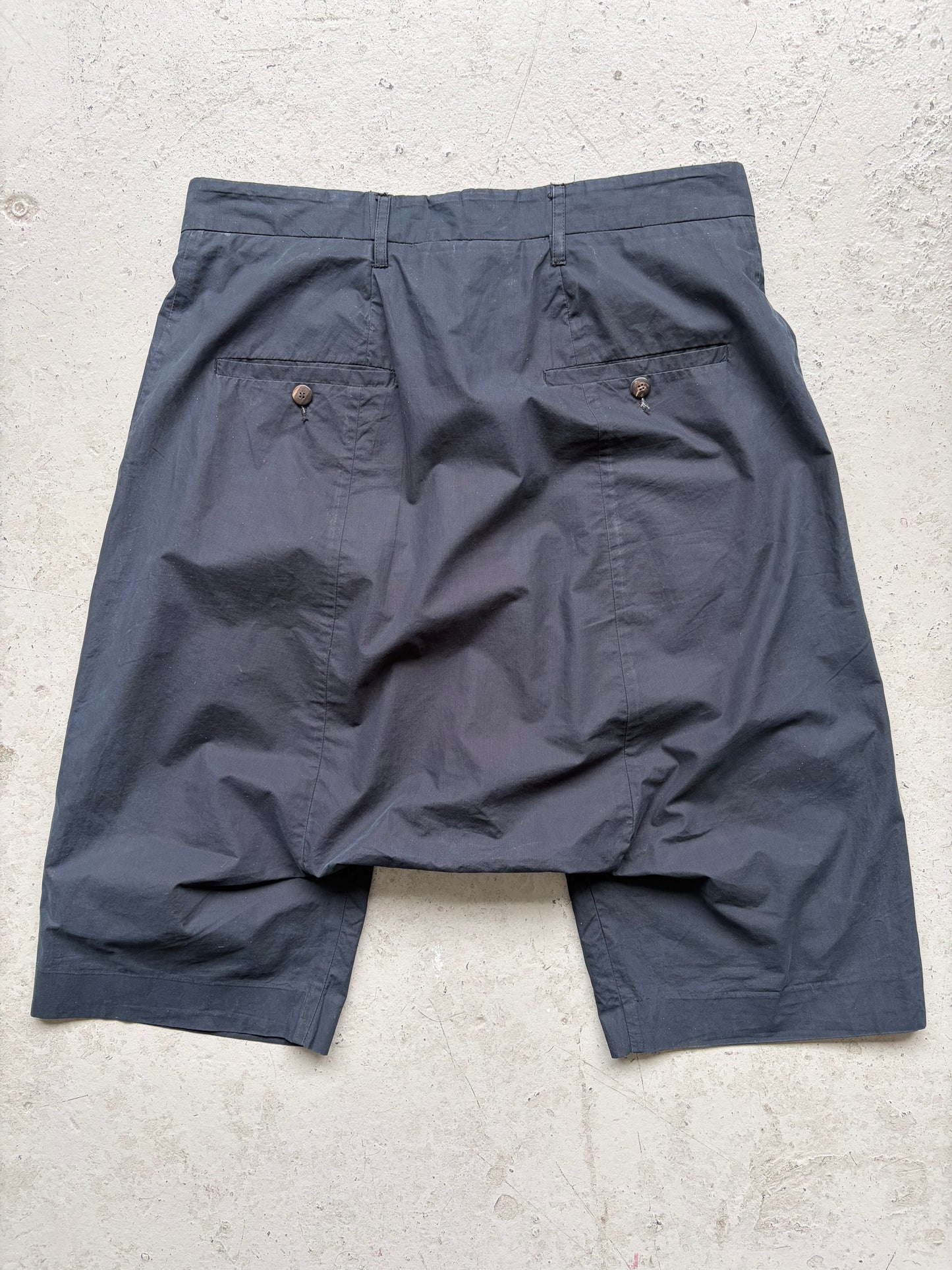 Rick Owens Black Drop Crotch Dress Shorts (M)