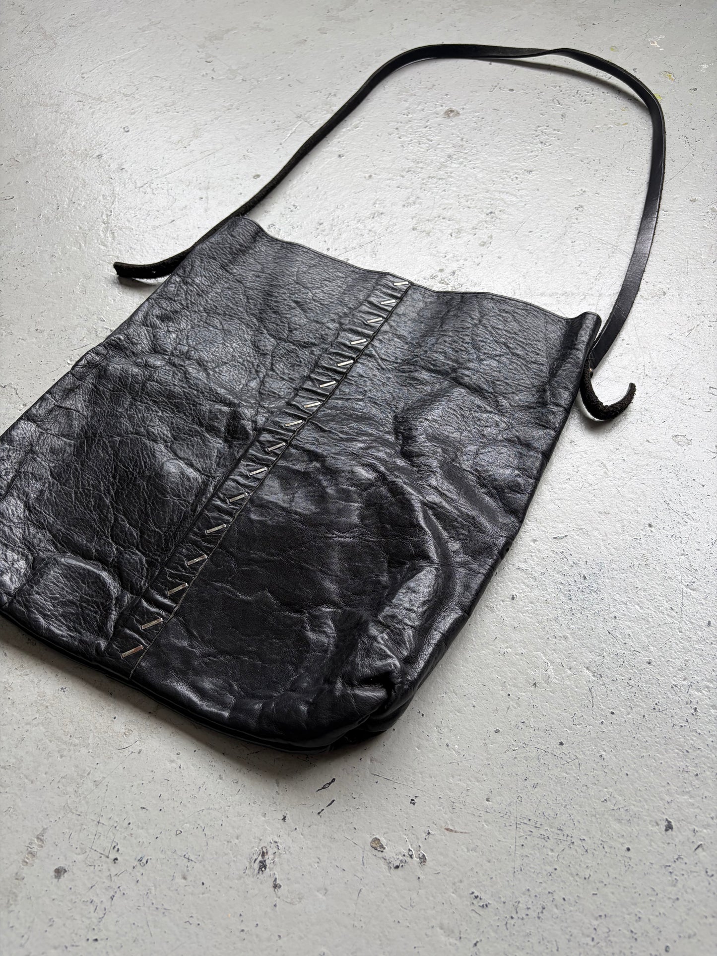 Isaasc Sellam Black Leather Bag (OS)