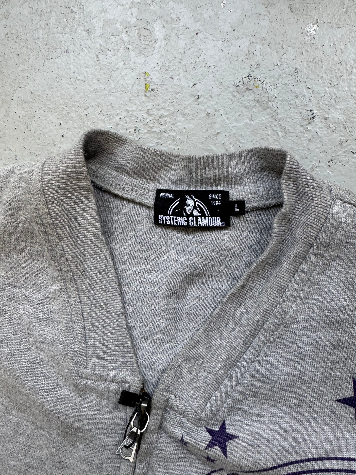 Hysteric Glamour Grey Zip Up (L)