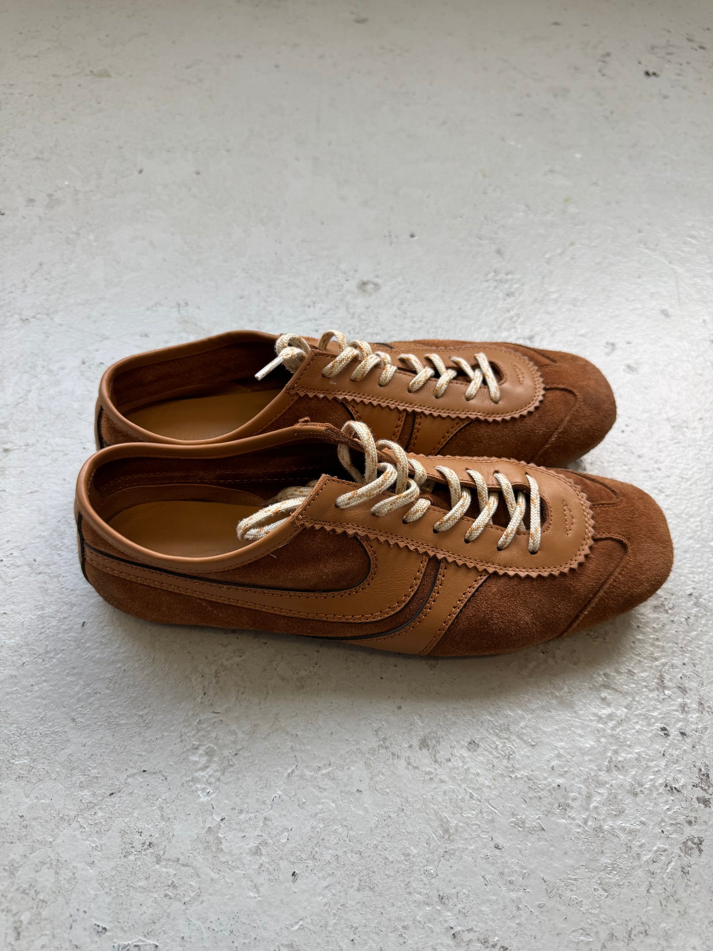 Dries Van Noten Tan Suede Sneakers (44)