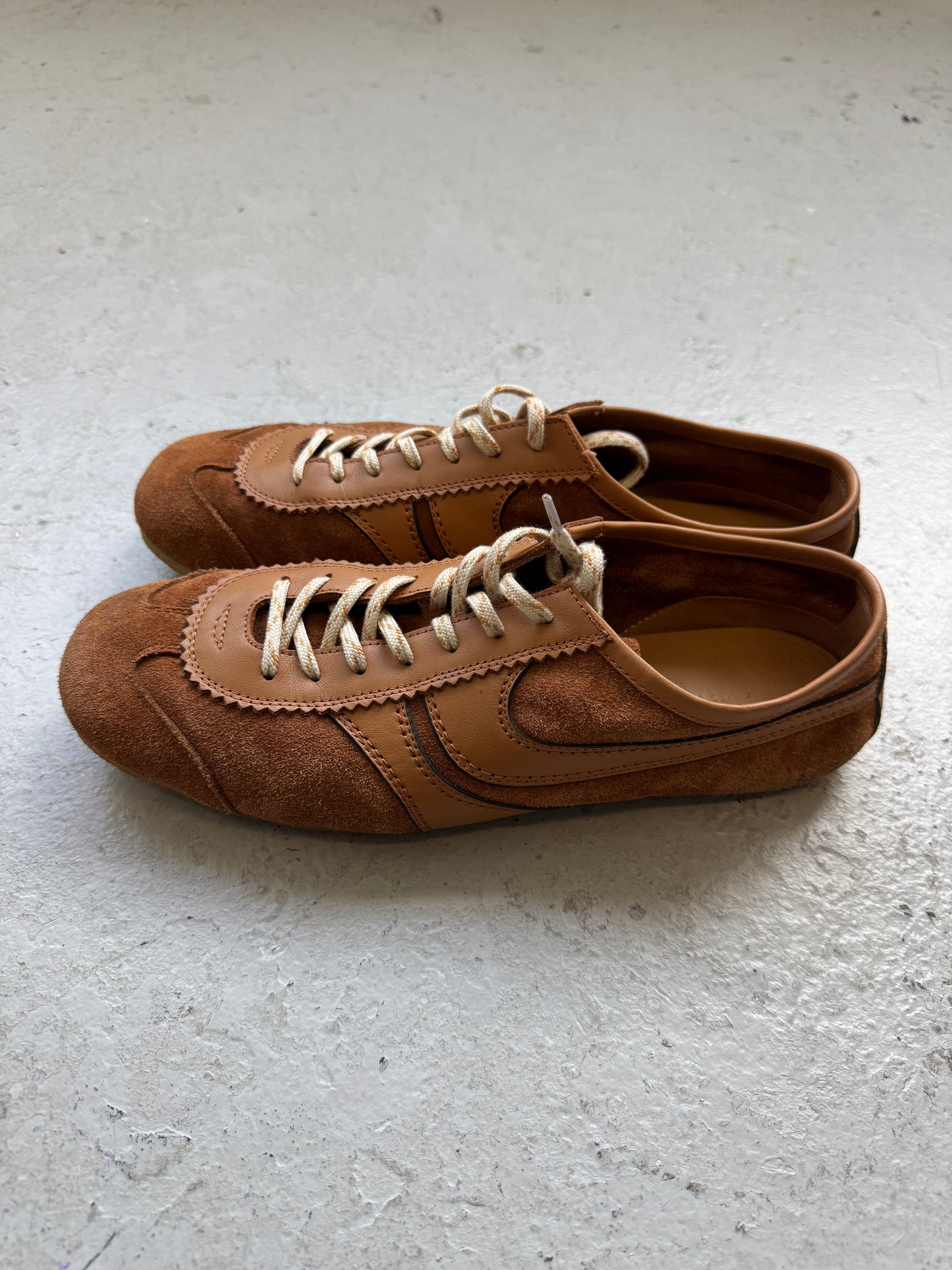 Dries Van Noten Tan Suede Sneakers (44)