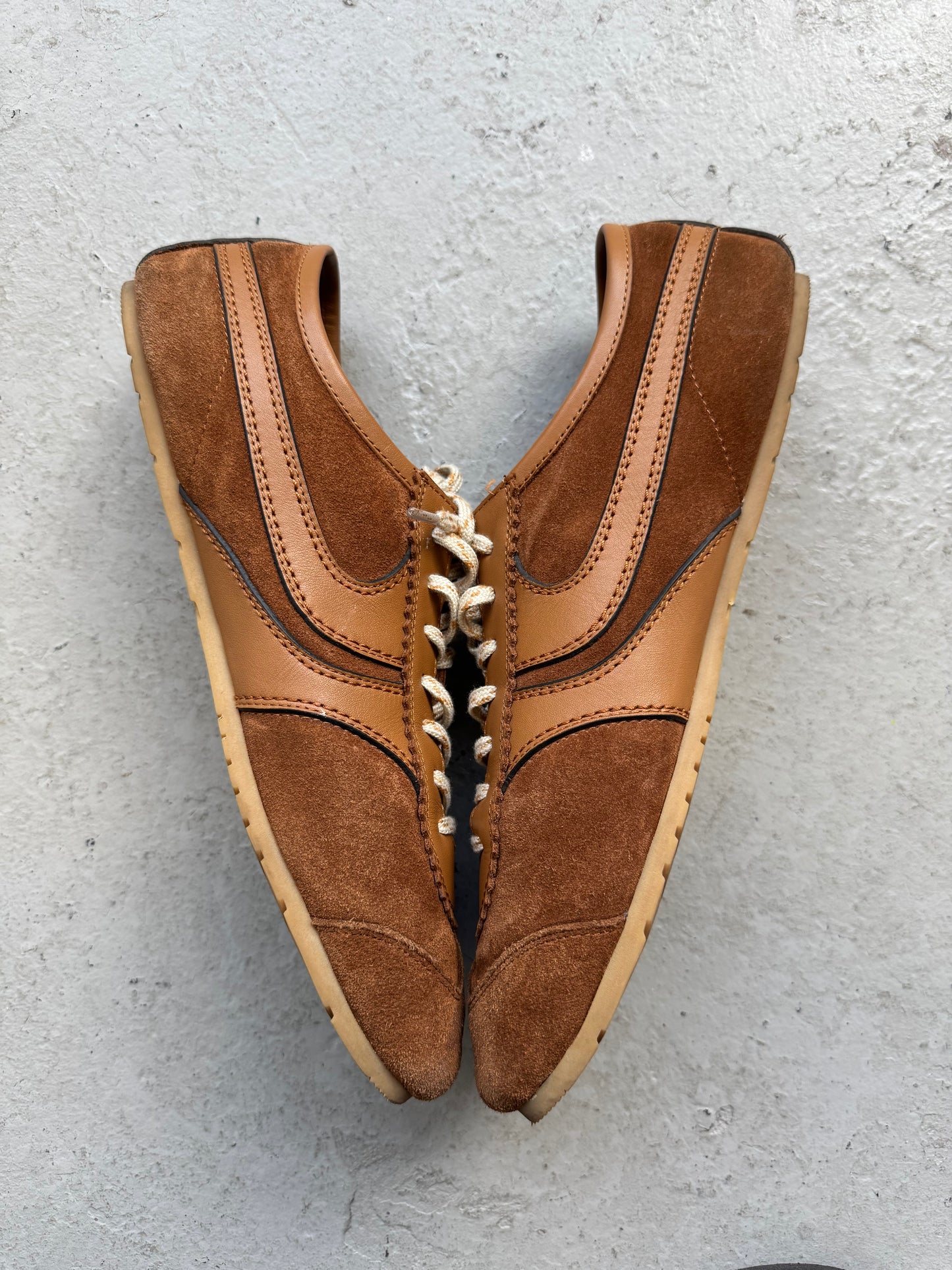 Dries Van Noten Tan Suede Sneakers (44)