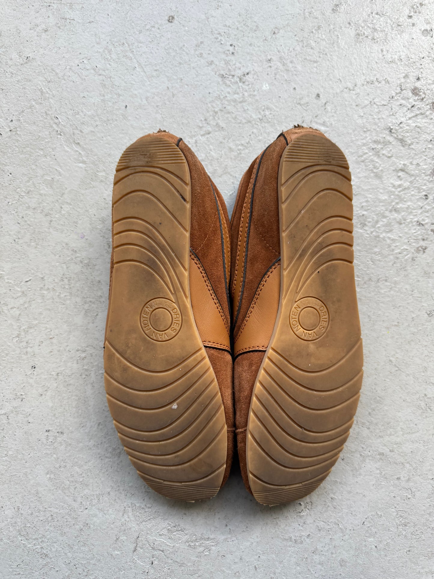 Dries Van Noten Tan Suede Sneakers (44)