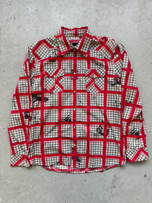 Diesel Red Checkered Button Up (M)