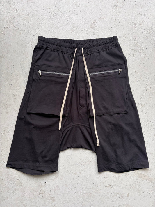 Rick Owens DRKSHDW Black Cargo Cotton Shorts (S)