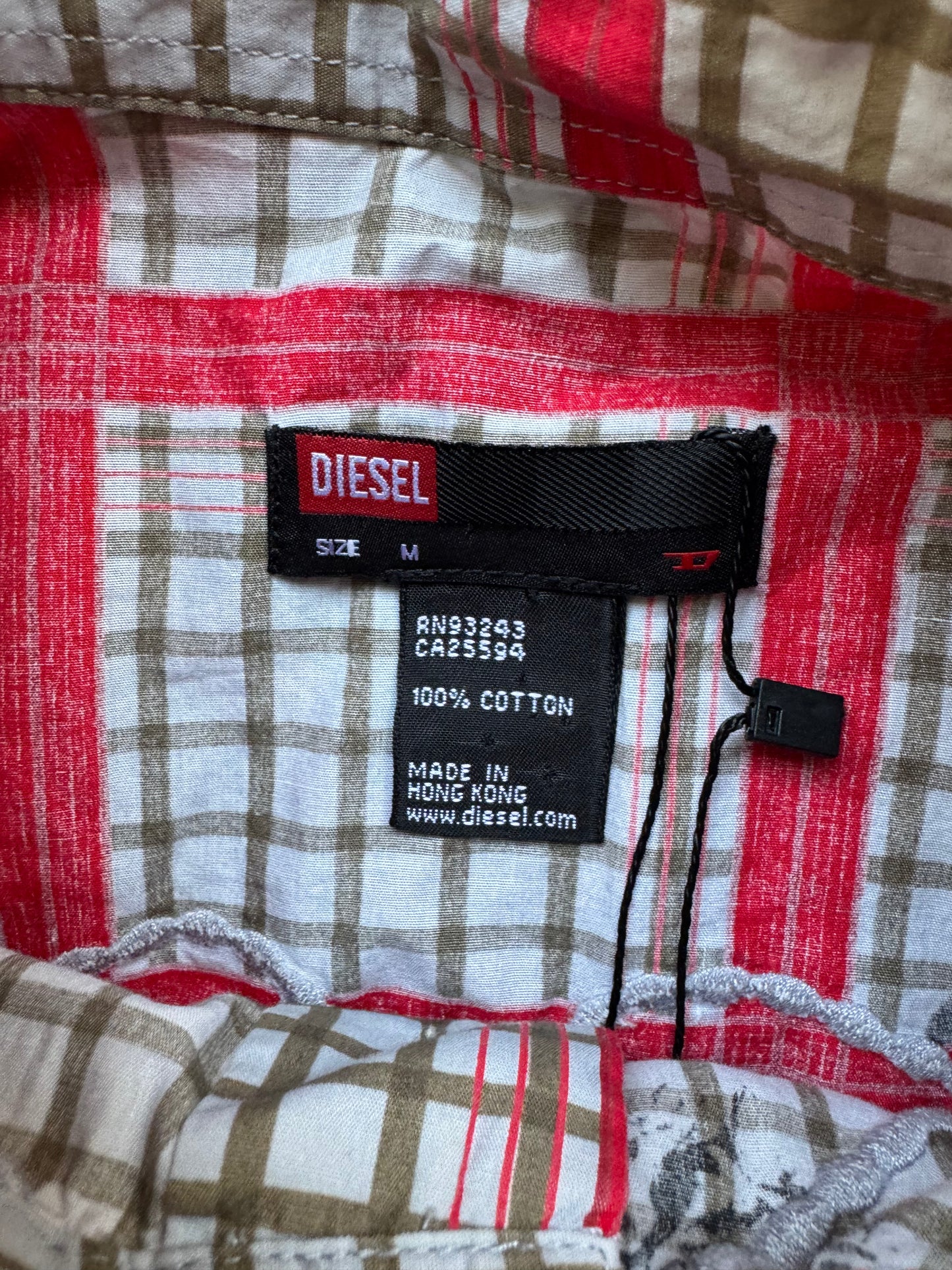 Diesel Red Checkered Button Up (M)