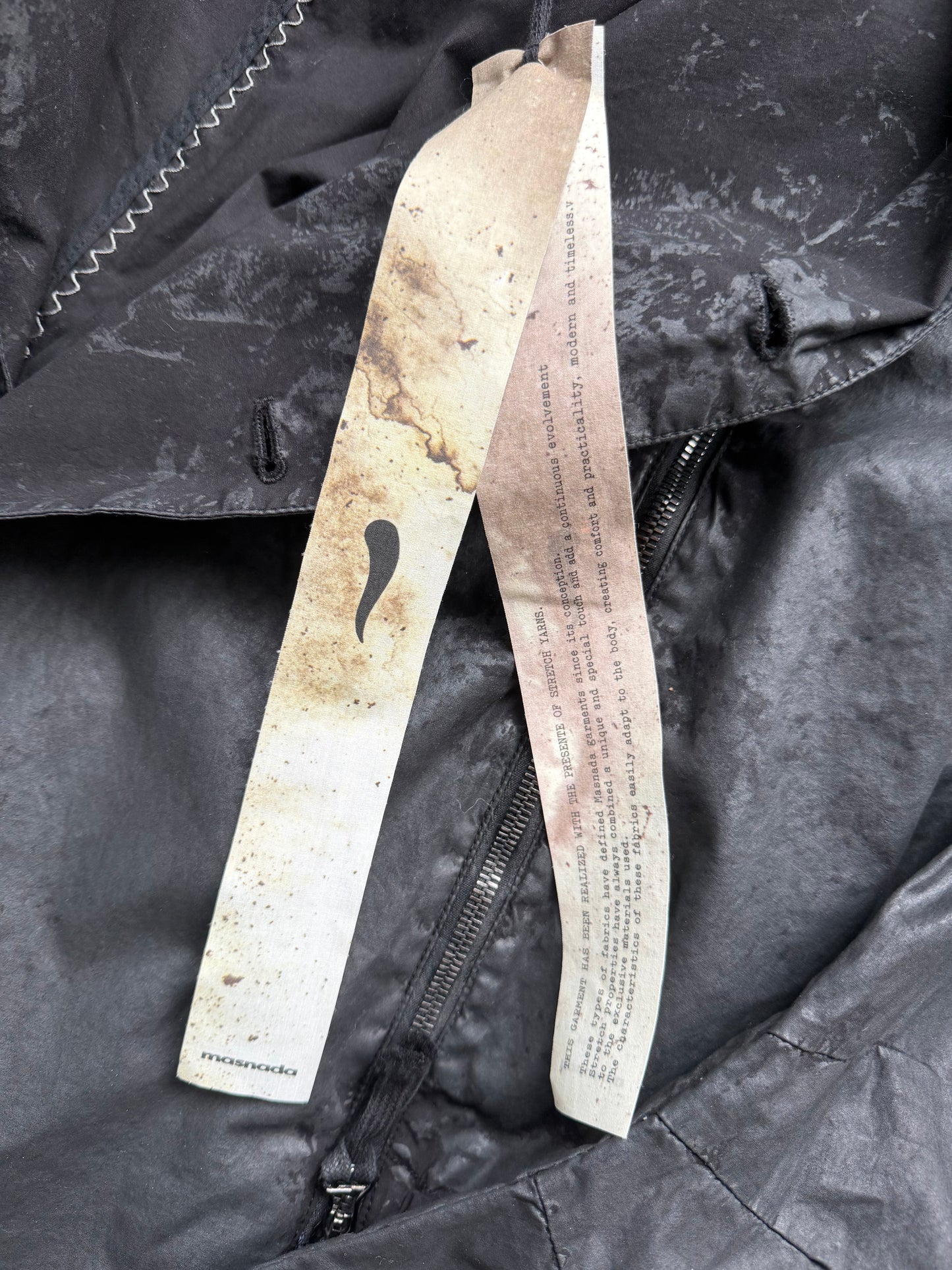 Masnada Black Cotton Waxed Transformable Parka (46)