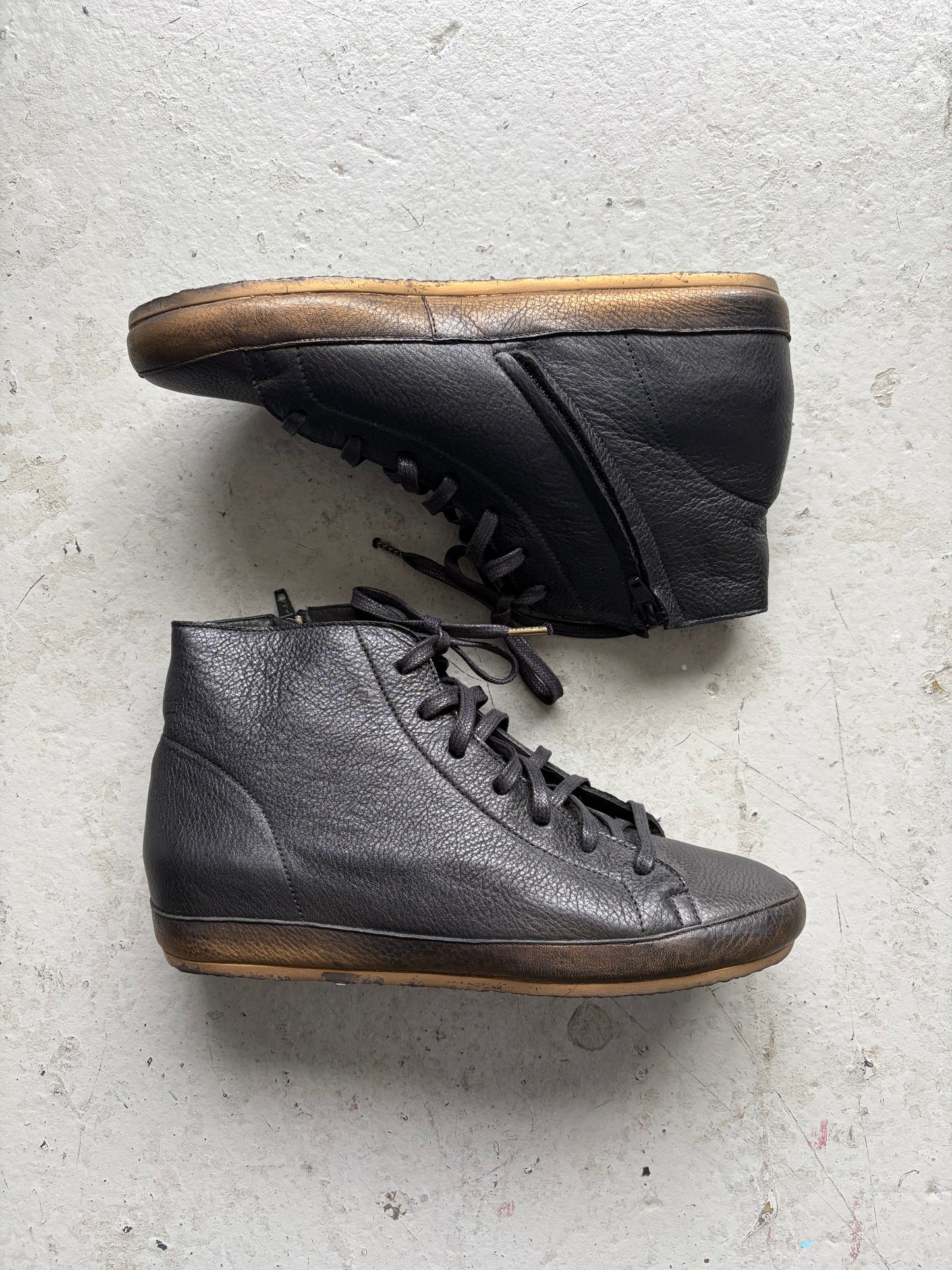 Colleen Codera Black Leather Sneakers  (7.5)