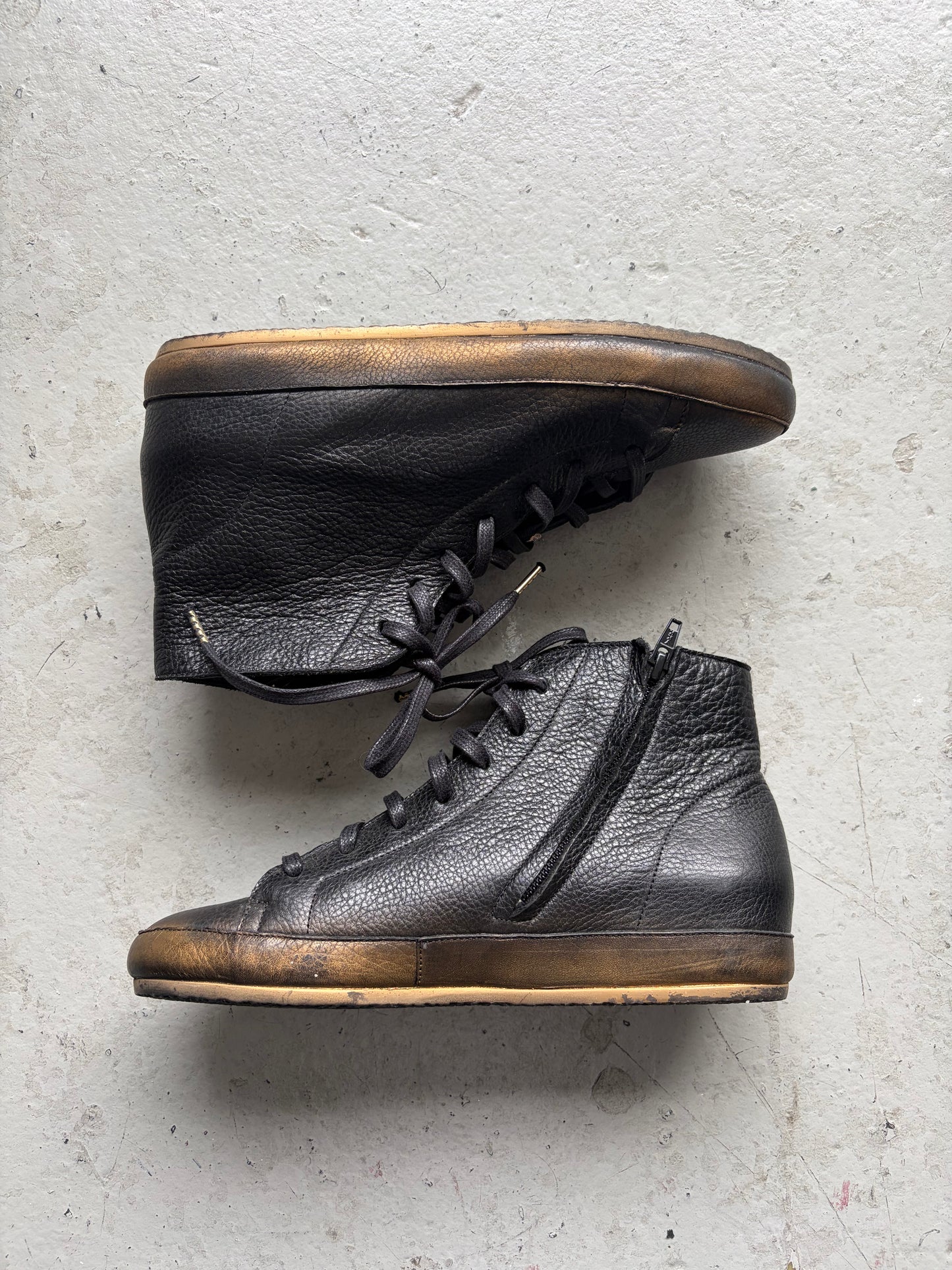 Colleen Codera Black Leather Sneakers  (7.5)