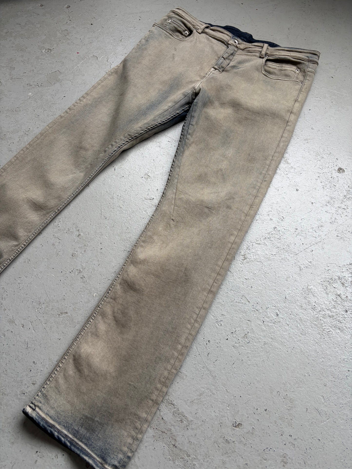 Rick Owens DRKSHDW Mineral Pearl Detroit Cut Denim (36)