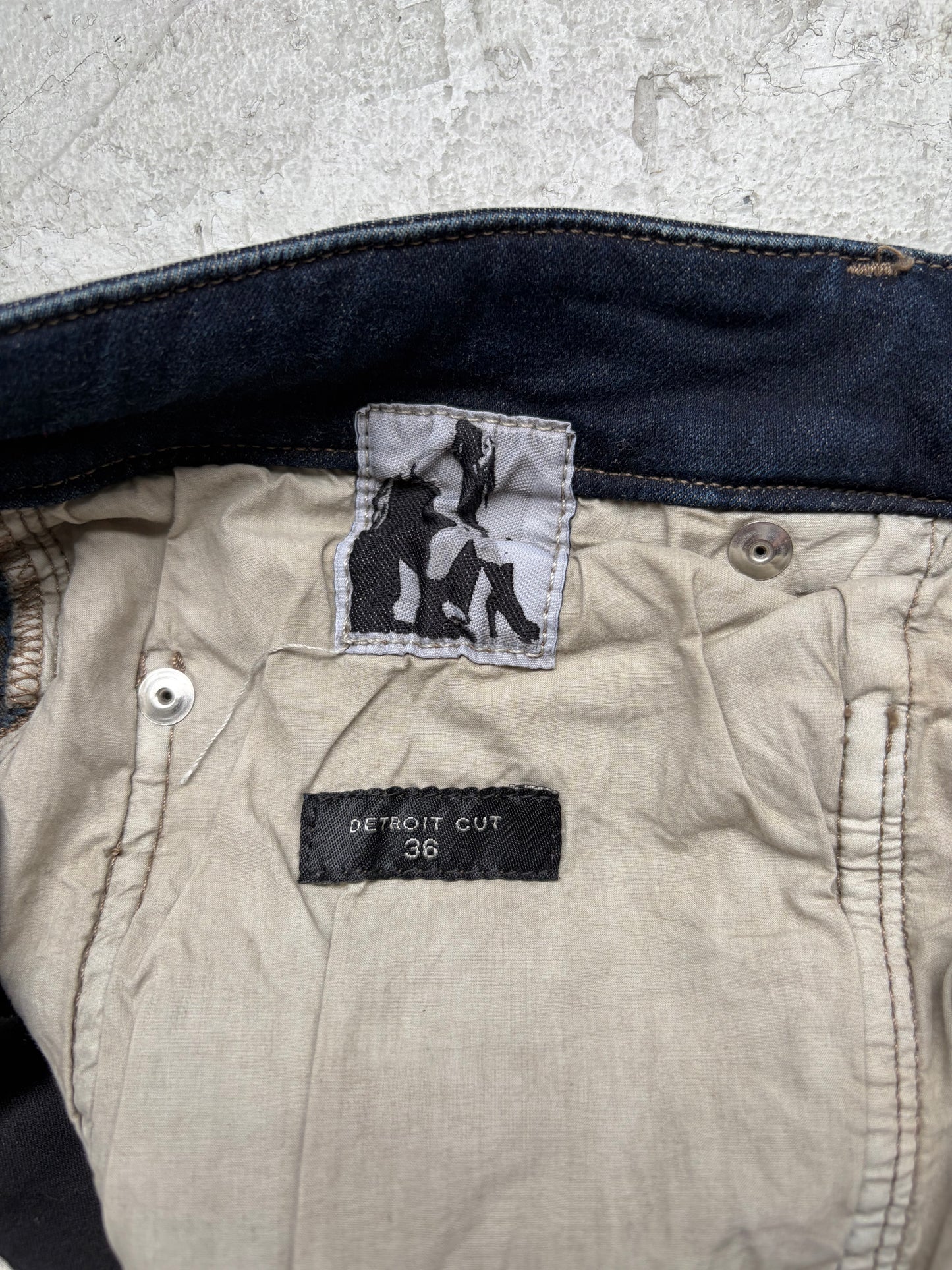 Rick Owens DRKSHDW Mineral Pearl Detroit Cut Denim (36)