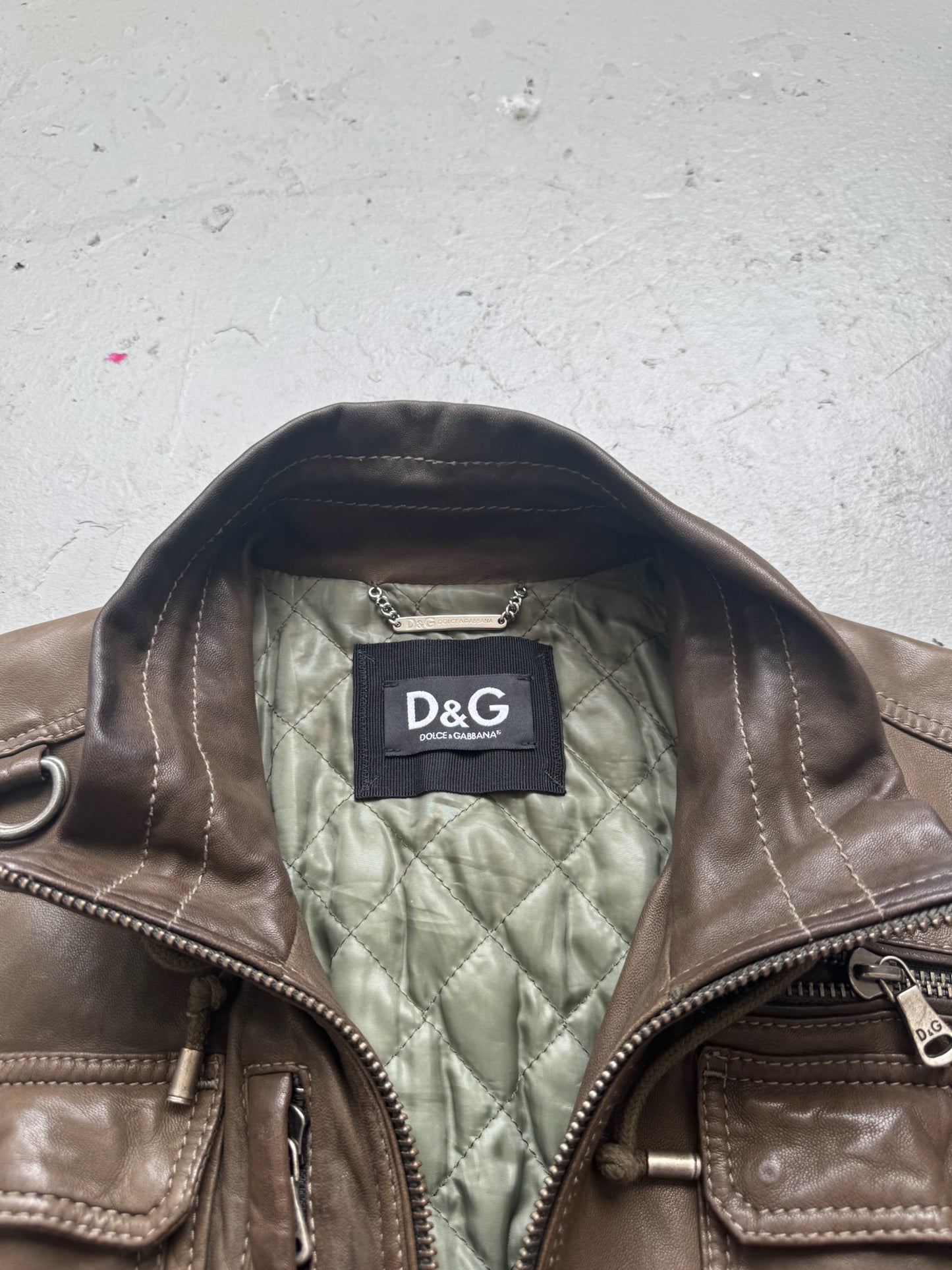Dolce & Gabbana AW08 Cargo Leather Jacket (52)