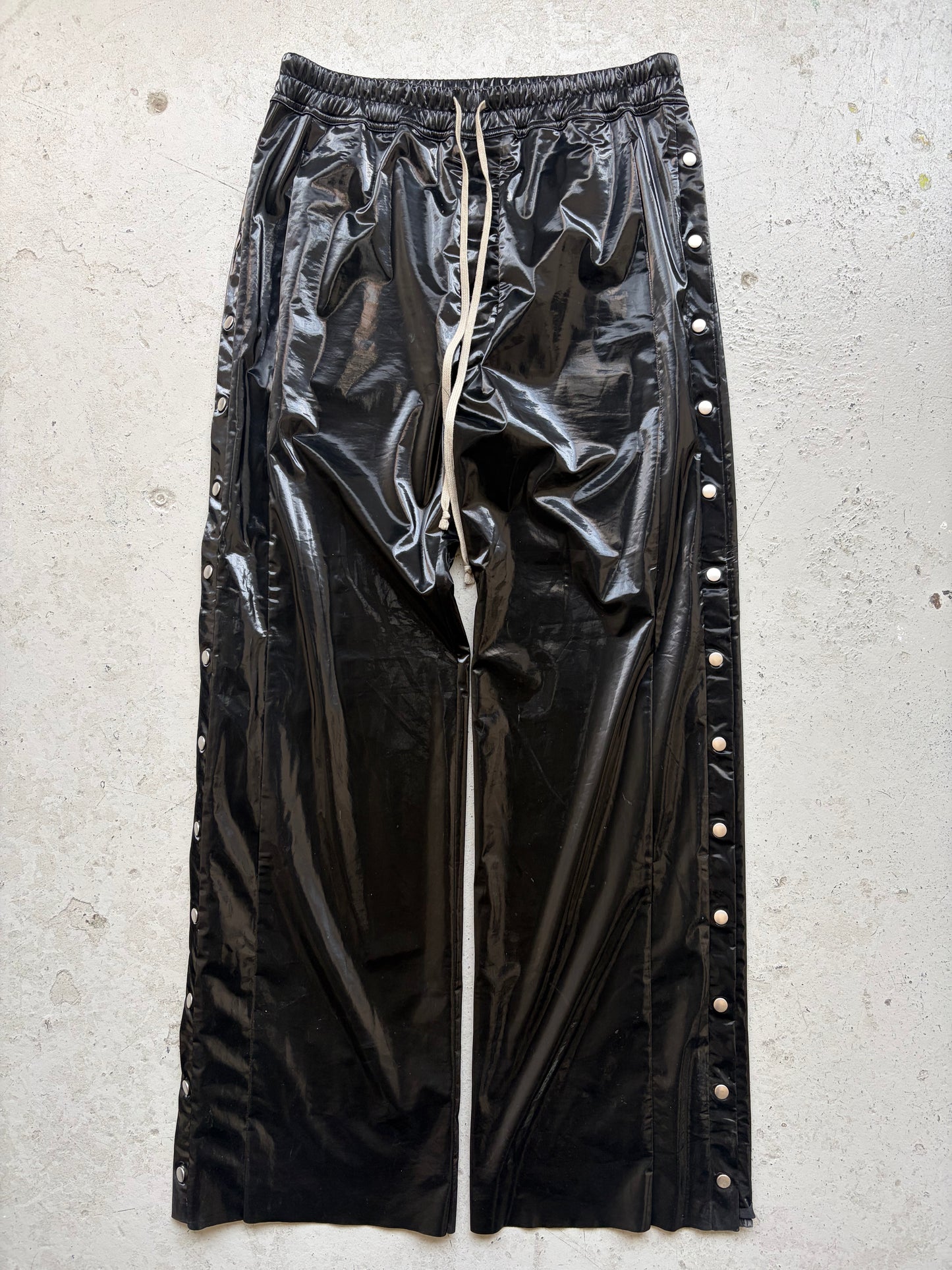 Rick Owens DRKSHDW SS23 Black Cotton Polyurethane Pusher Pants (L)