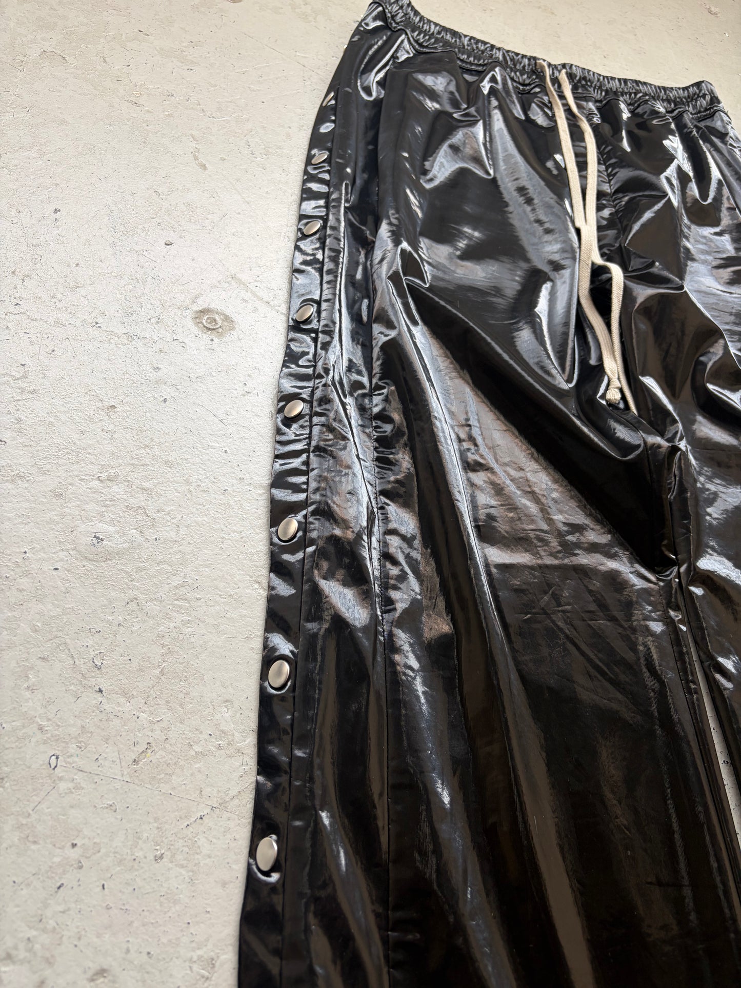 Rick Owens DRKSHDW SS23 Black Cotton Polyurethane Pusher Pants (L)