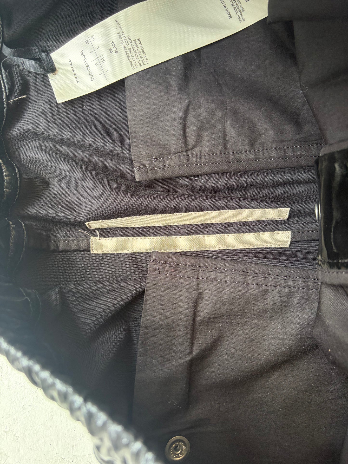 Rick Owens DRKSHDW SS23 Black Cotton Polyurethane Pusher Pants (L)