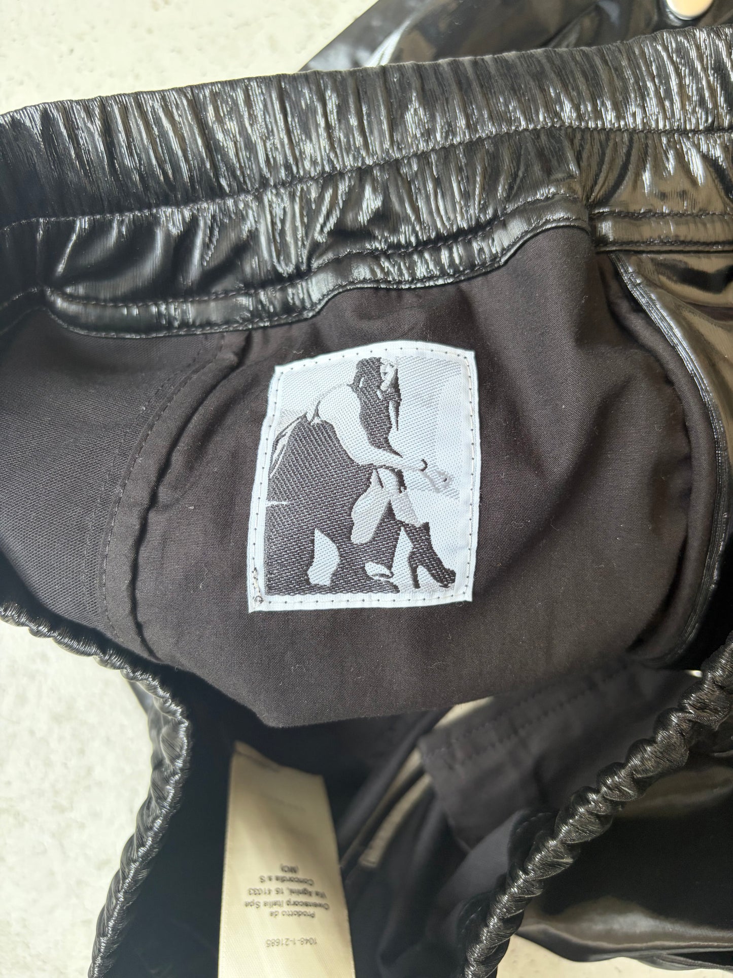 Rick Owens DRKSHDW SS23 Black Cotton Polyurethane Pusher Pants (L)