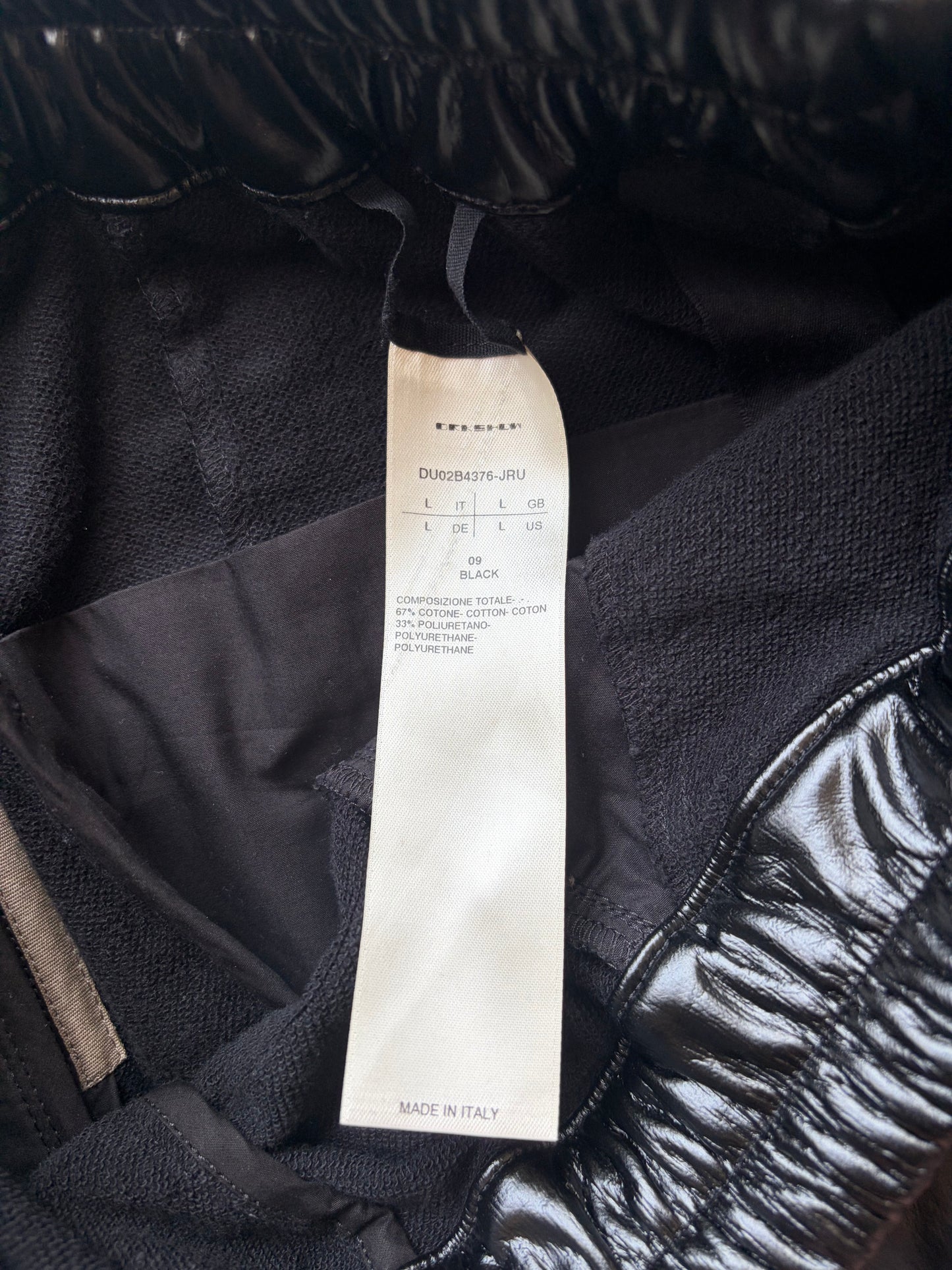 Rick Owens DRKSHDW Cotton Polyurethane Creatch Bottoms (L)