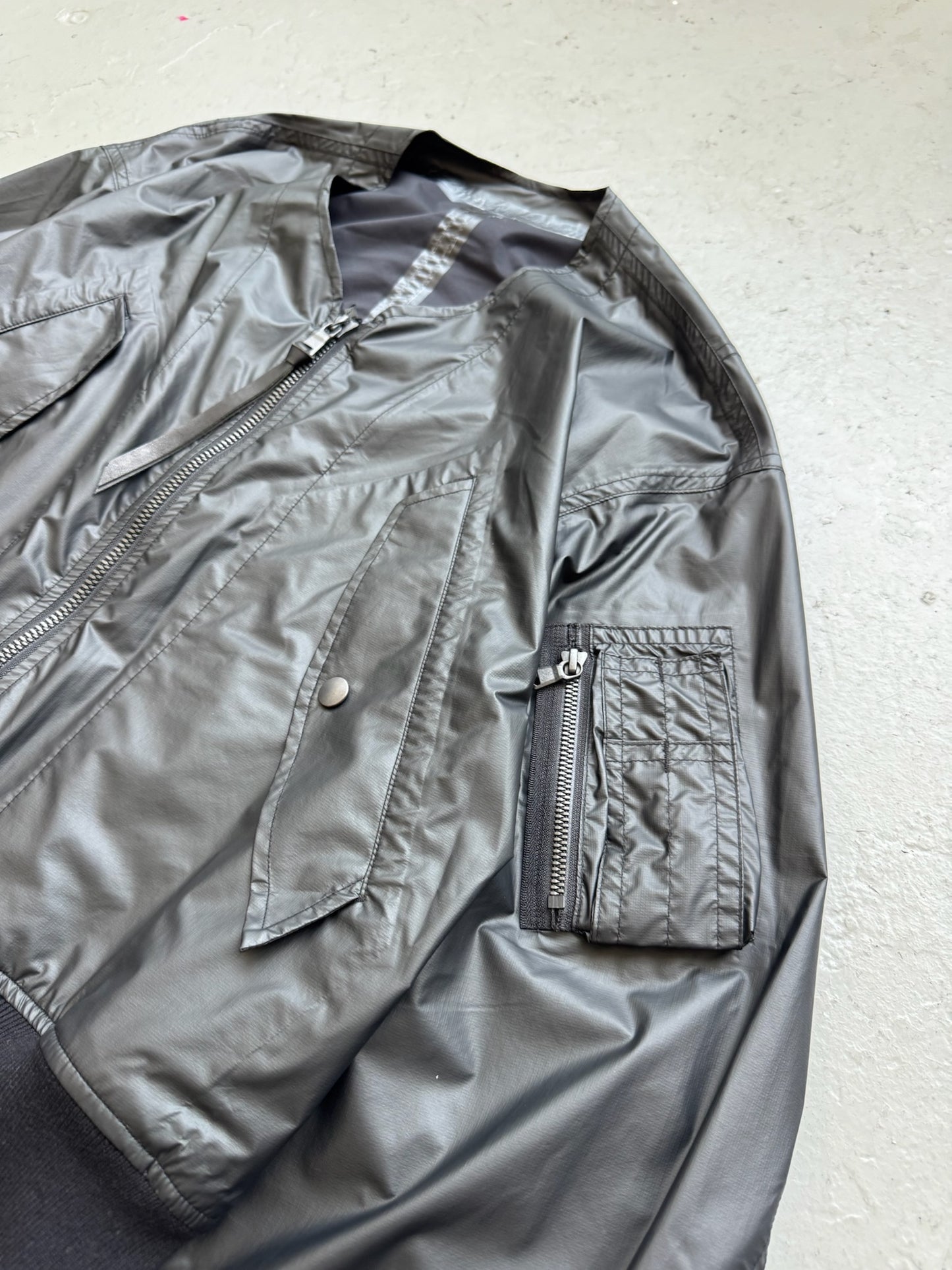 The Viridi Anne Sample Black Nylon Bomber (M)