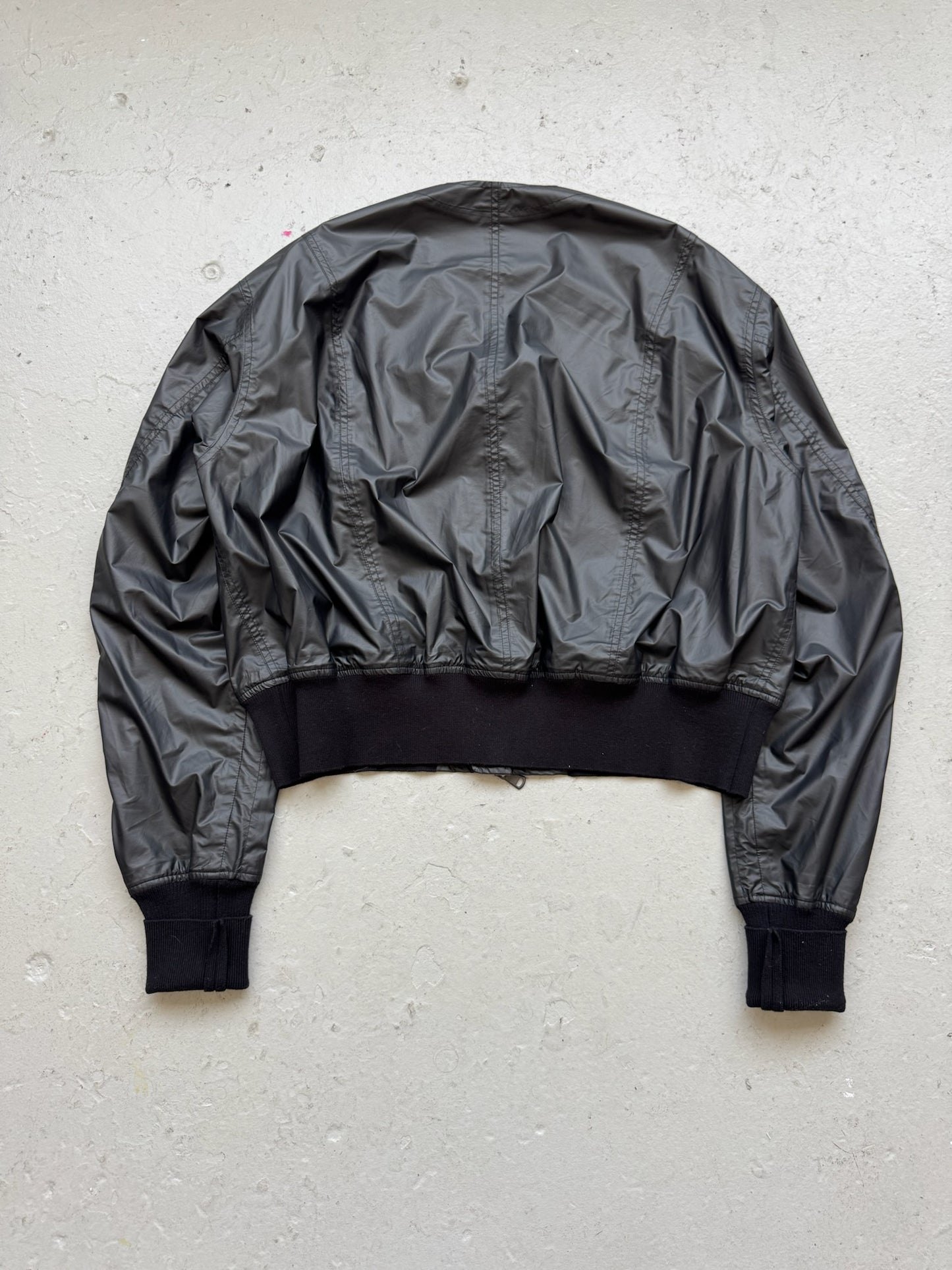 The Viridi Anne Sample Black Nylon Bomber (M)