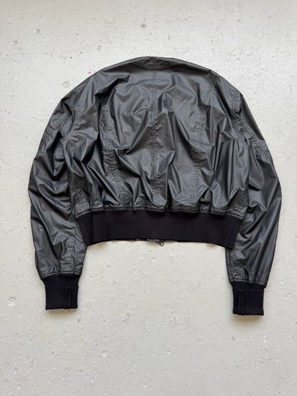 The Viridi Anne Sample Black Nylon Bomber (M)