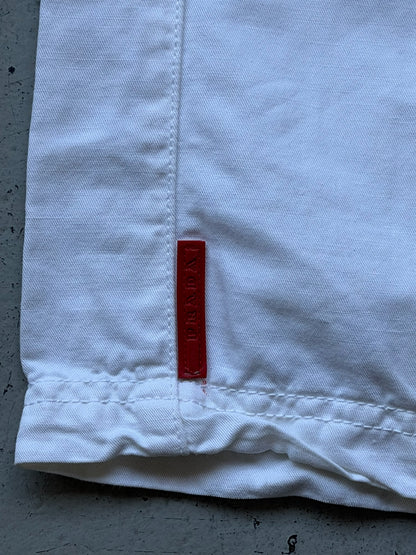 Prada Sport White Cotton Linen Blend Trousers (44)