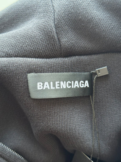 Balenciaga Twinset Denim Sleeve Hooded Jacket (46)