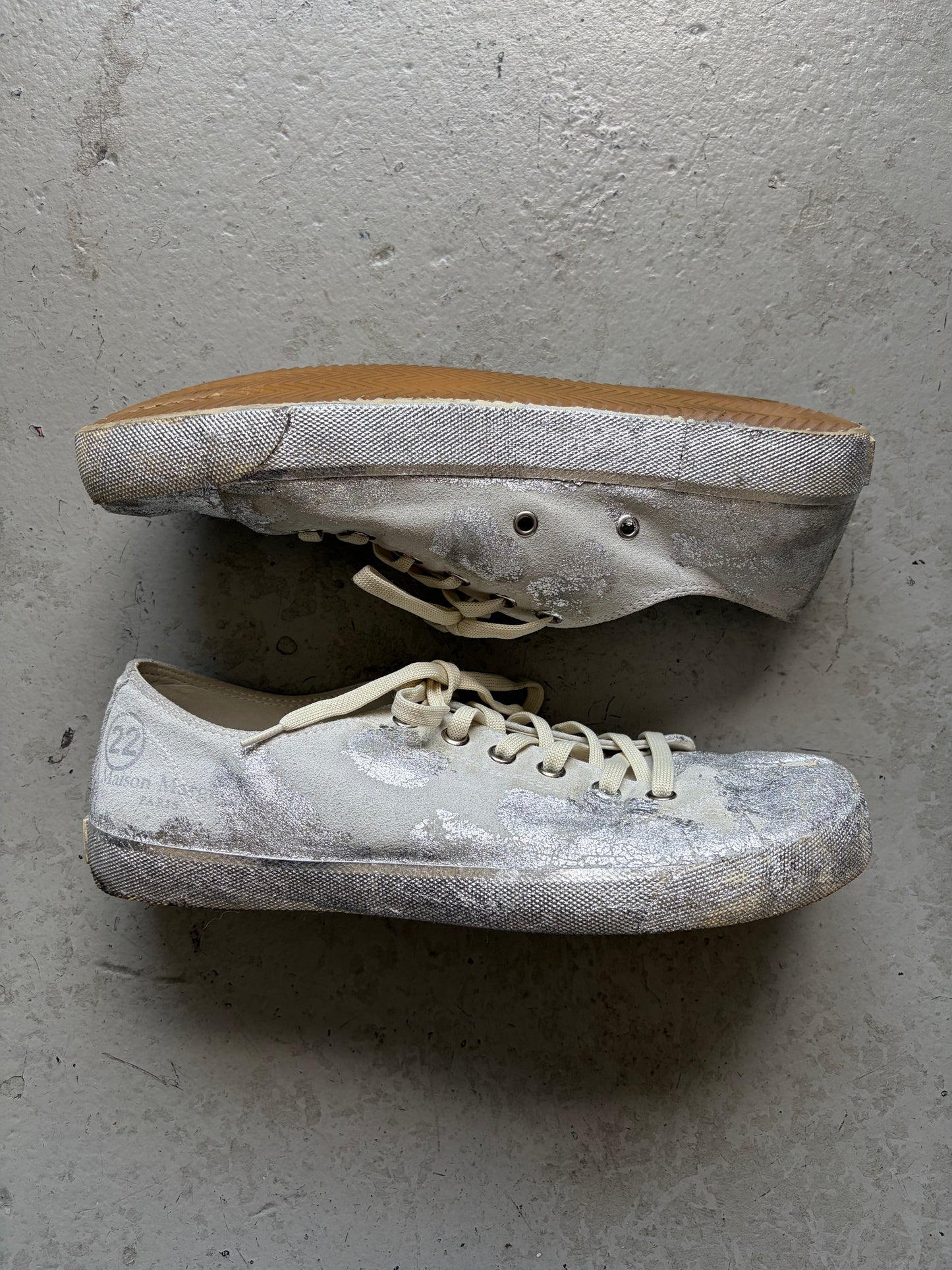Maison Margiela Silver Paint Tabi  (44)