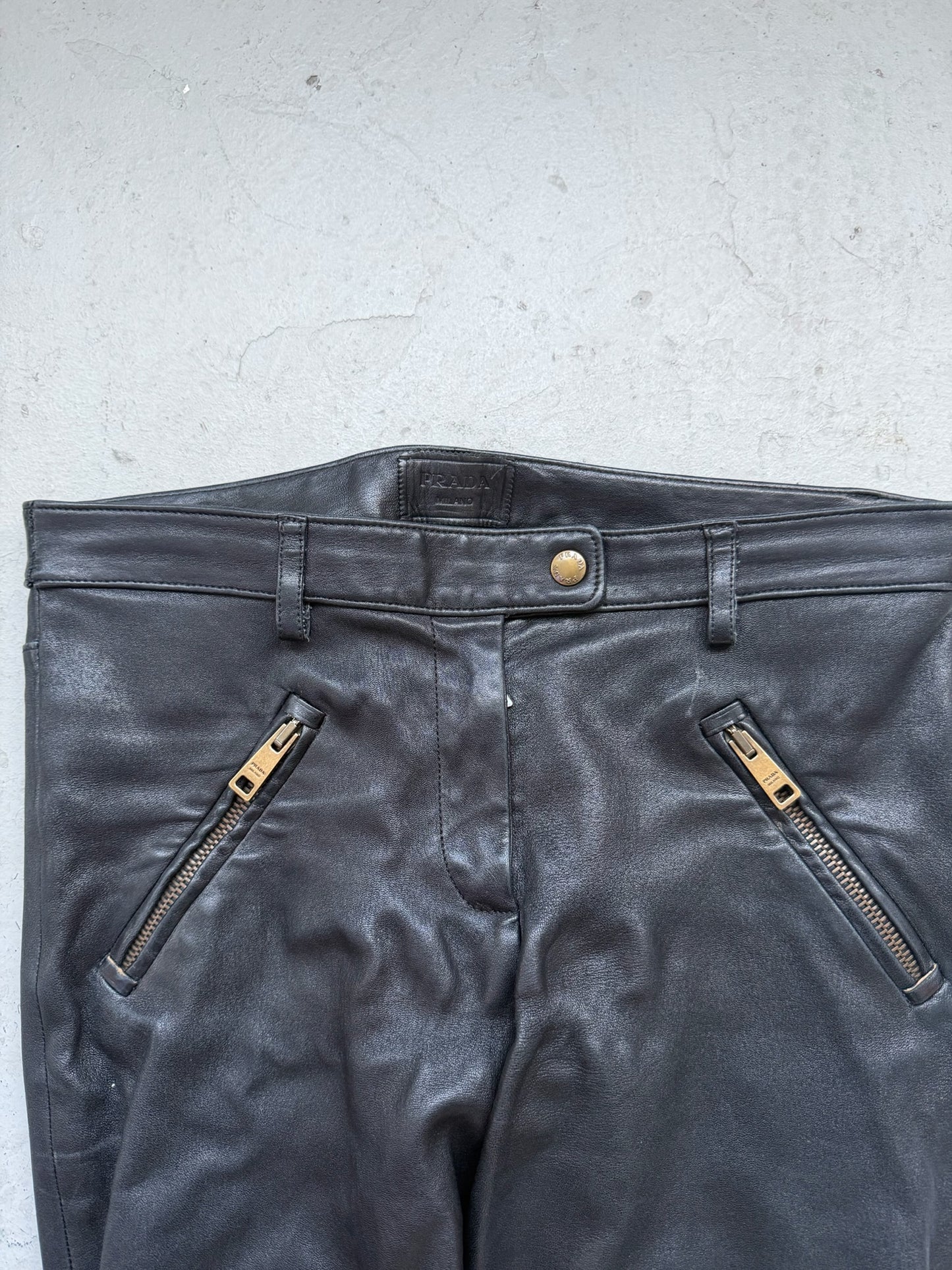 Prada Black Leather Pants (S)