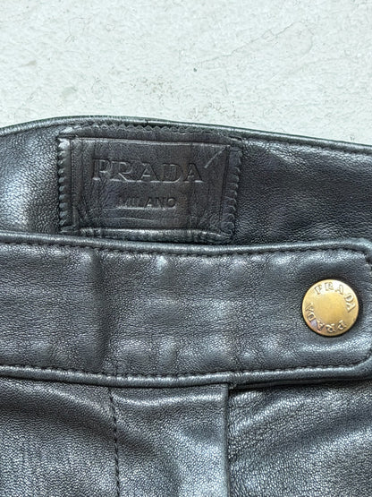 Prada Black Leather Pants (S)