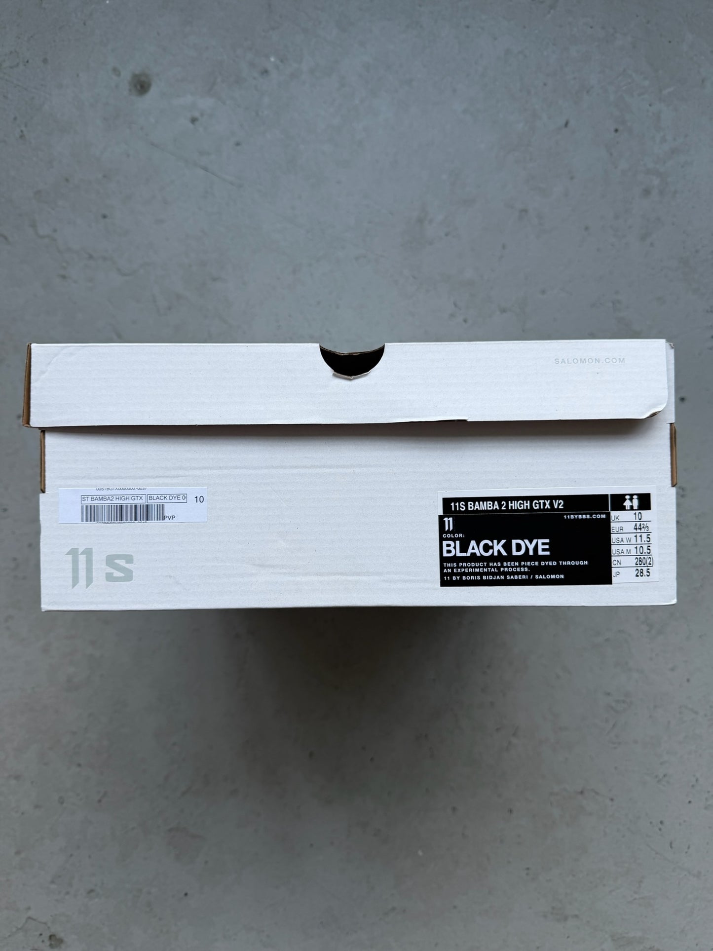 11 By Boris Bidjan Saberi X Salomon Black Dye Bamba 2 High (10.5)