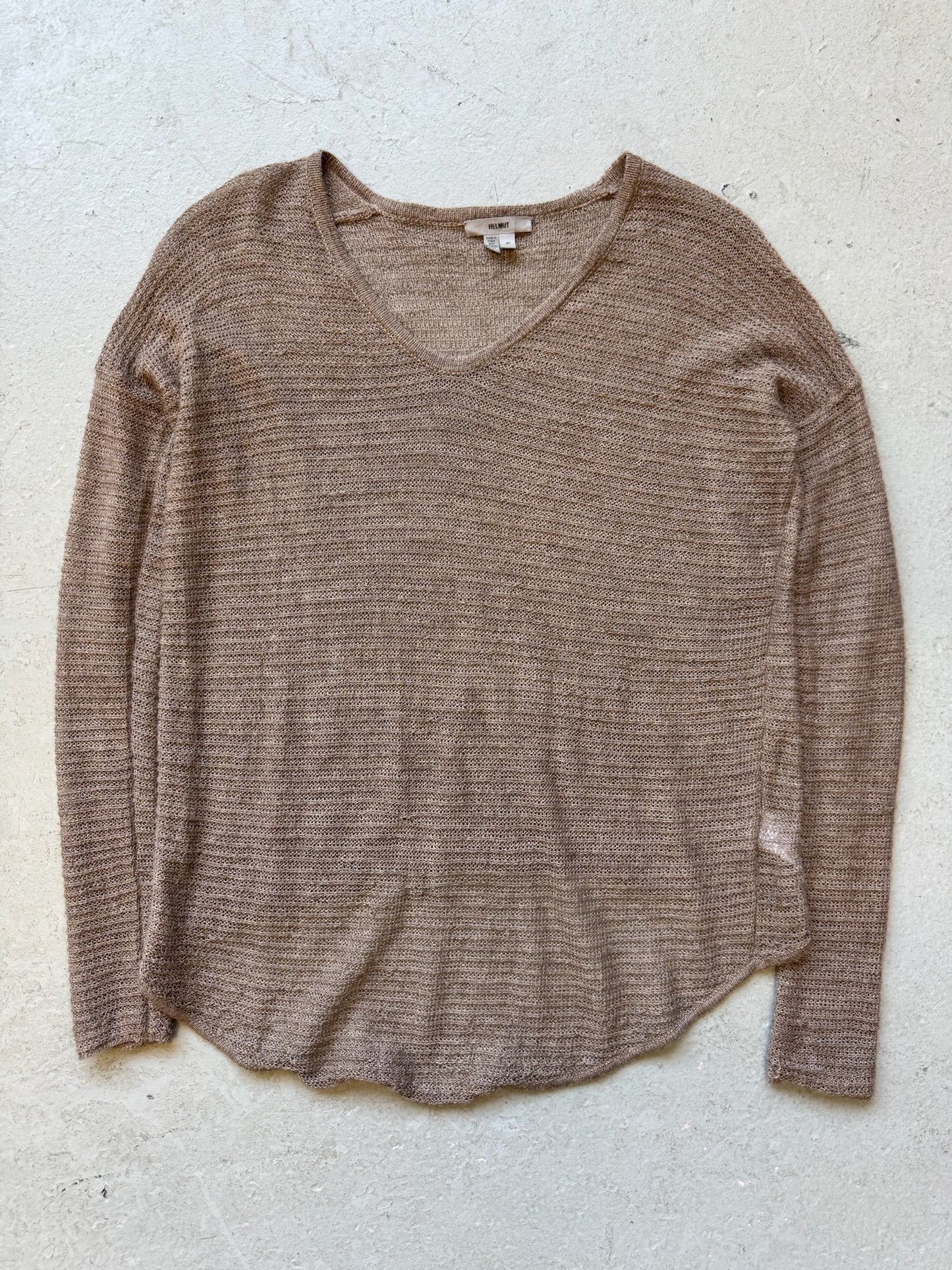Helmut Lang Tan Alpaca Knit Long Sleeve (P)