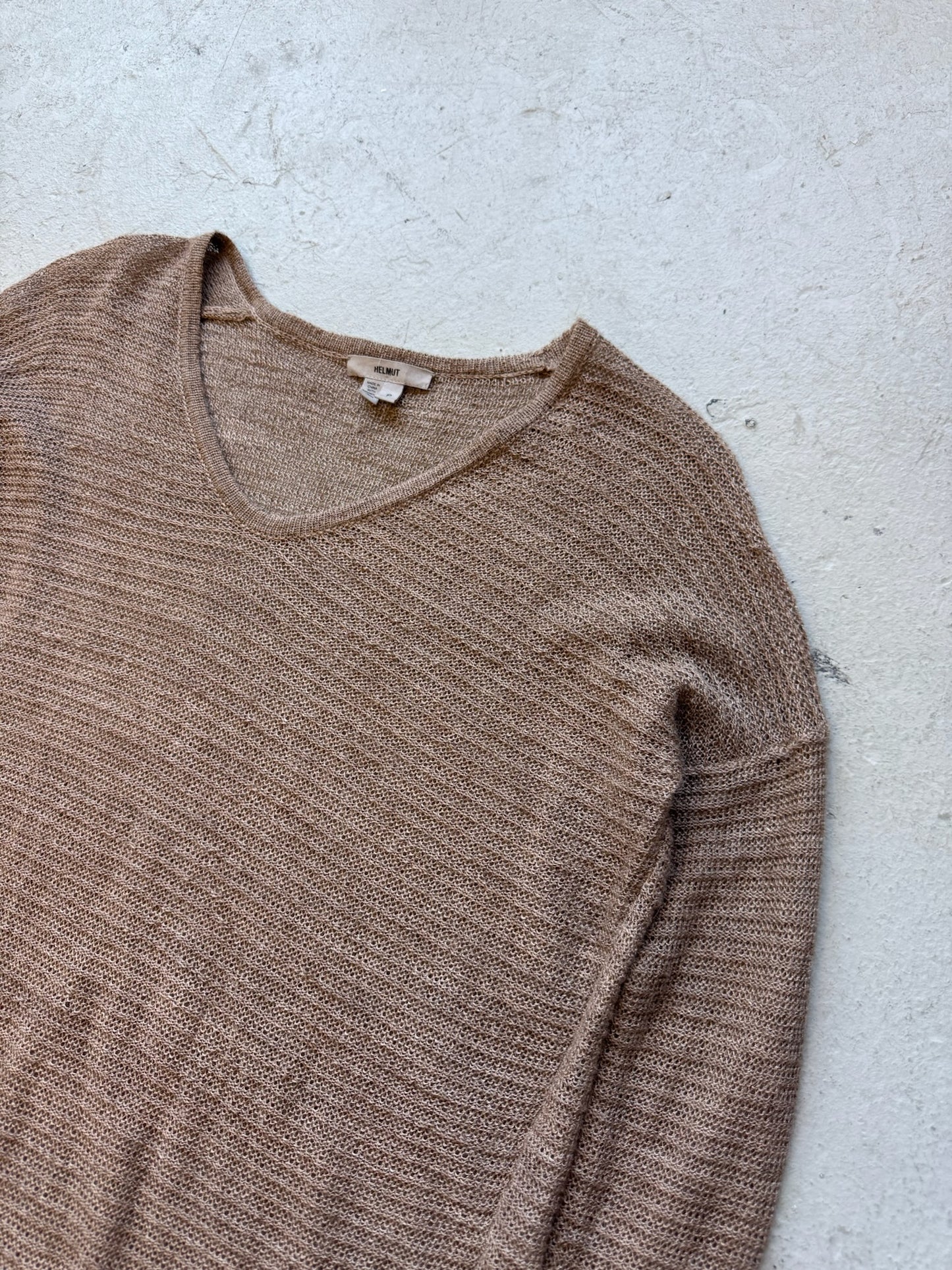 Helmut Lang Tan Alpaca Knit Long Sleeve (P)