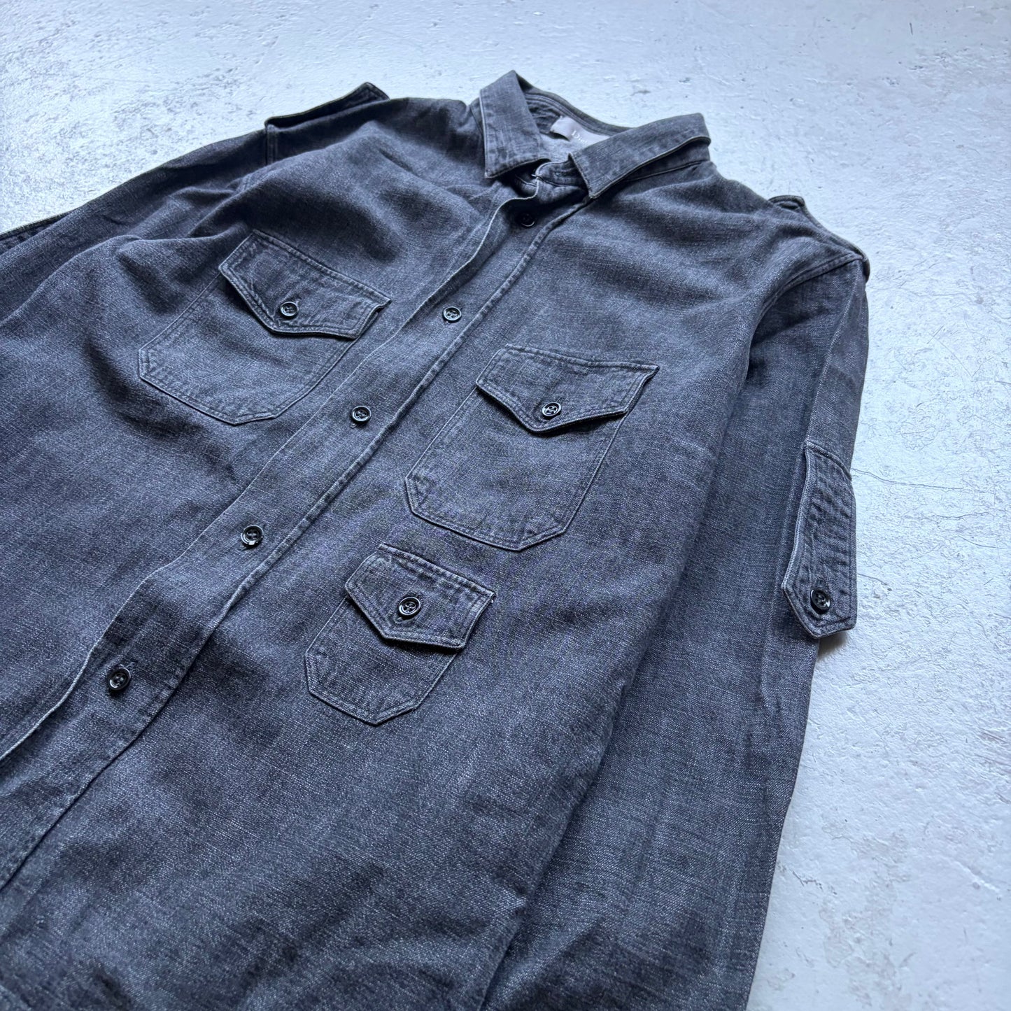 Dior Homme SS04 Strip Denim Shirt (38)