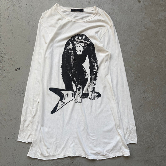 Undercover Monkey Guitar White Long Sleeve (M)