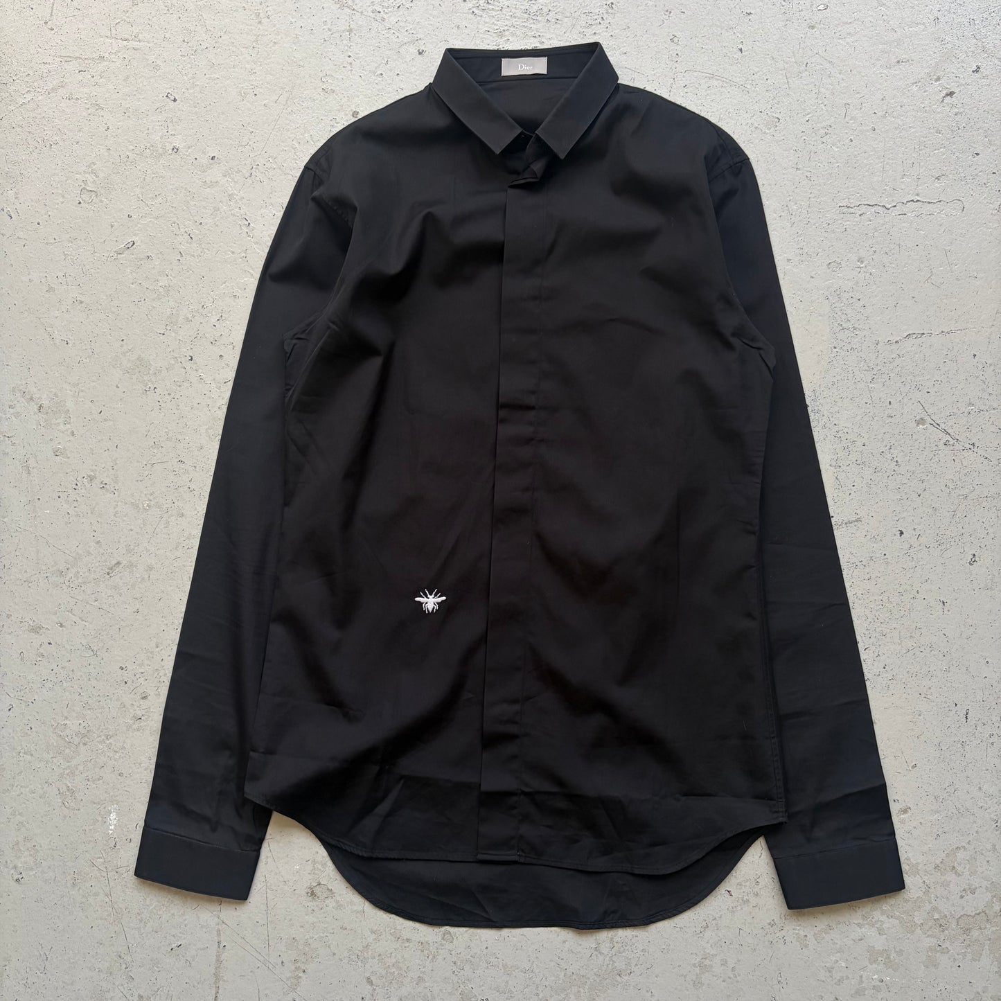Dior Homme FW09 Thin Collar Black Bee Button Up (38)