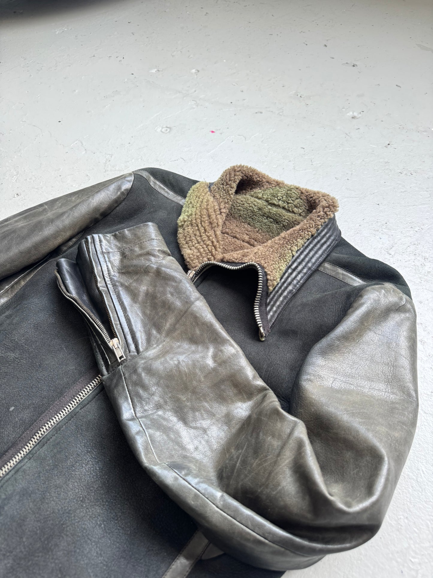 Rick Owens Calf and Lamb Sherling Jacket (46)