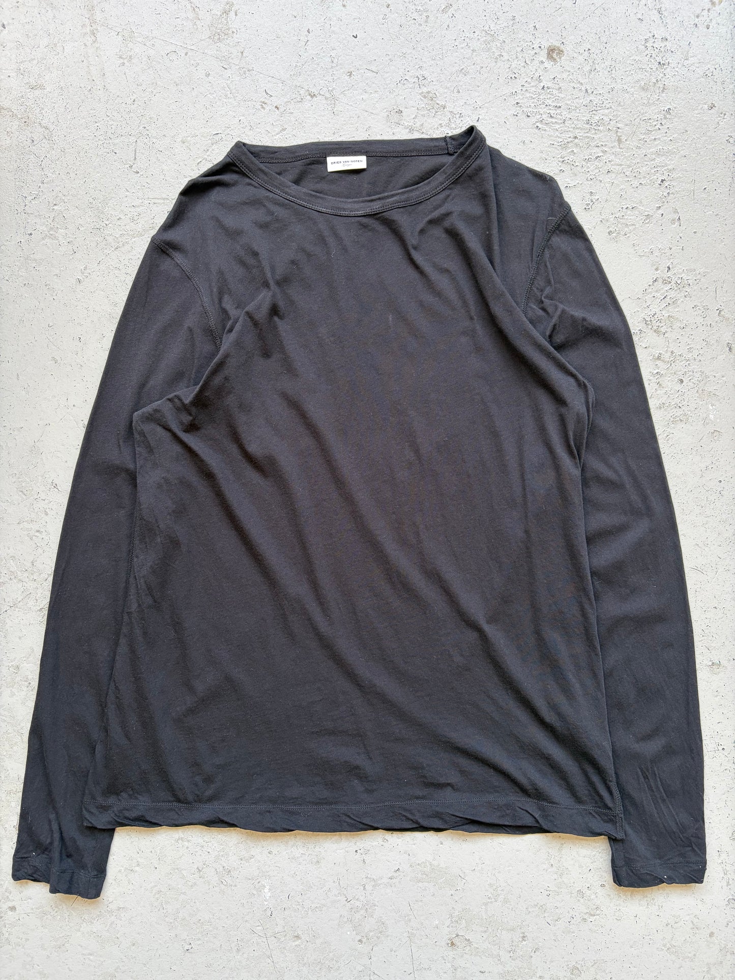 Dries Van Noten Black Long Sleeve Shirt (L)
