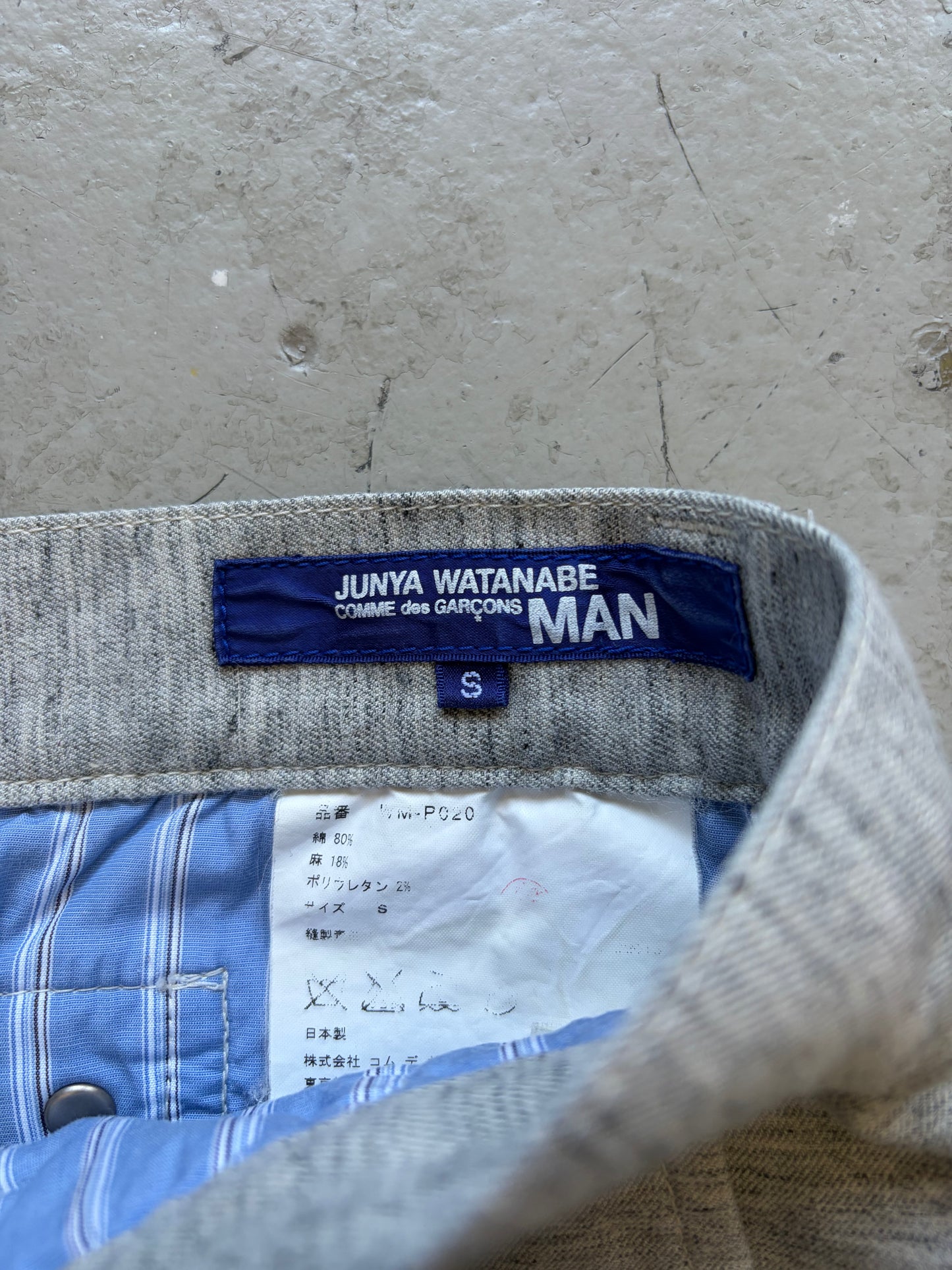 Junya Watanabe Comme Des Garcons Grey Cotton Shorts (S)