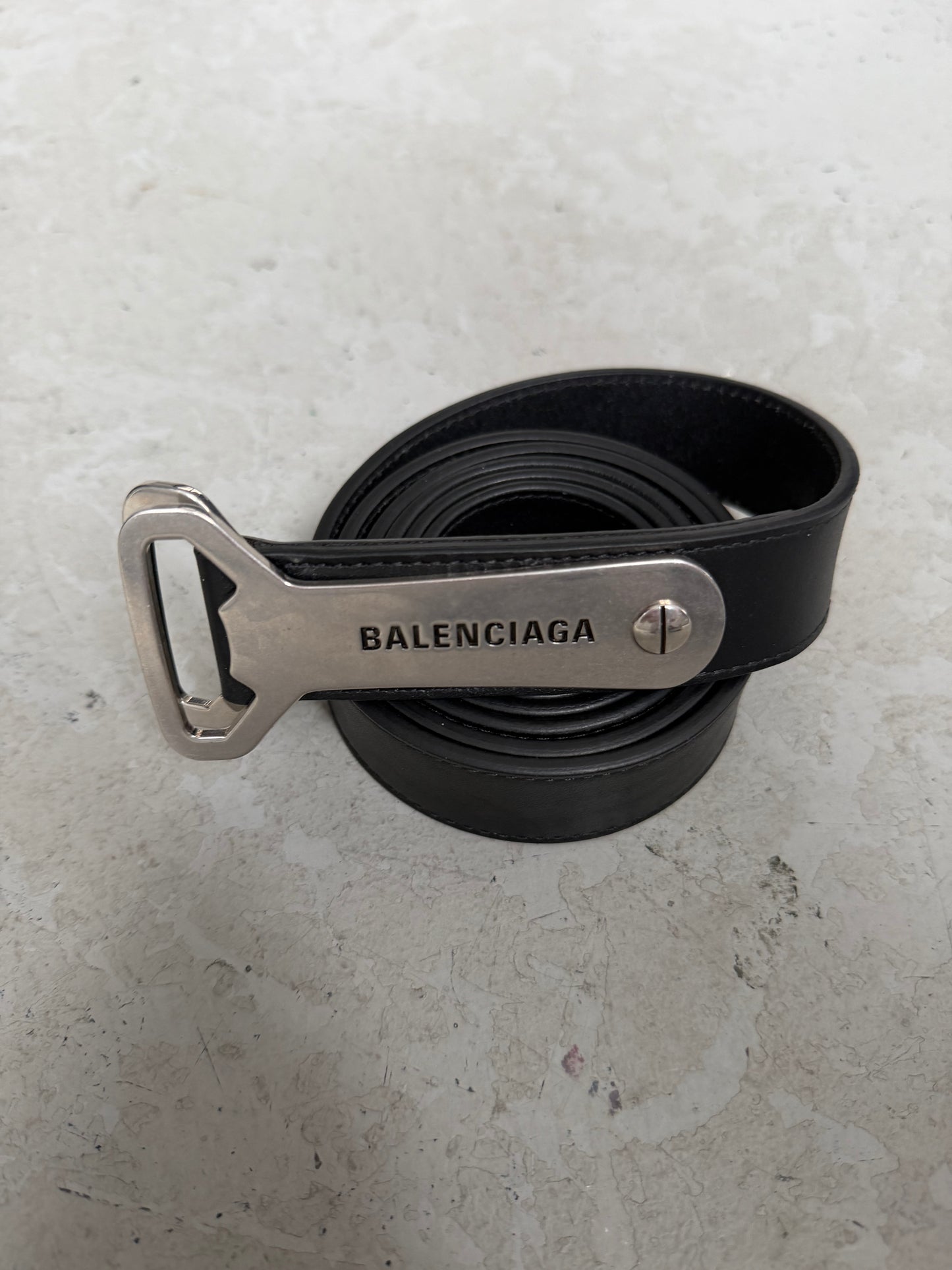Balenciaga Bottle Opener Leather Belt (OS)