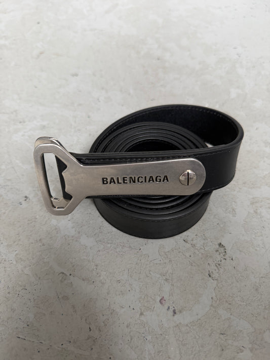 Balenciaga Bottle Opener Leather Belt (OS)