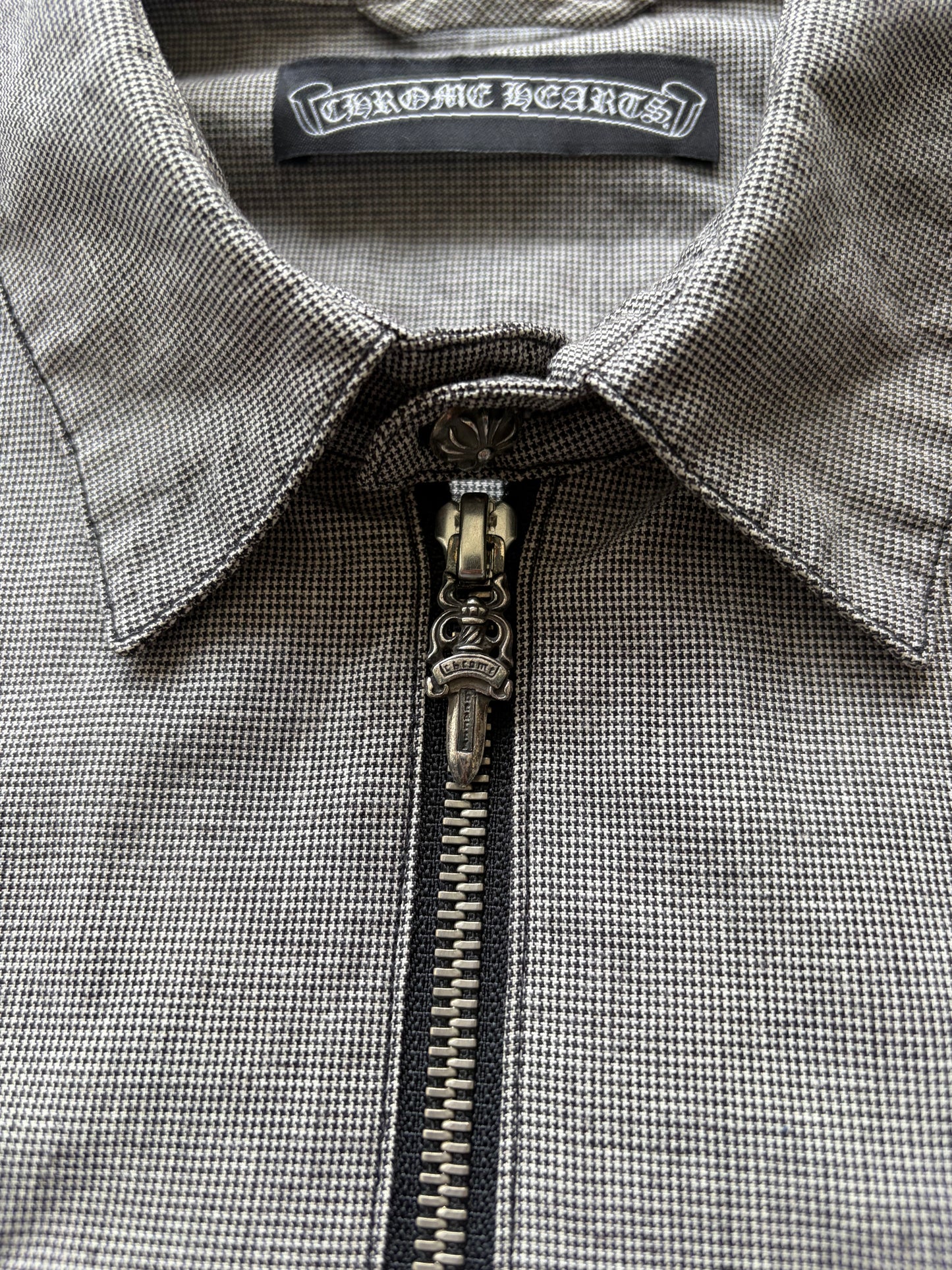 Chrome Hearts Quarter Zip Grey Short Sleeve  (M)