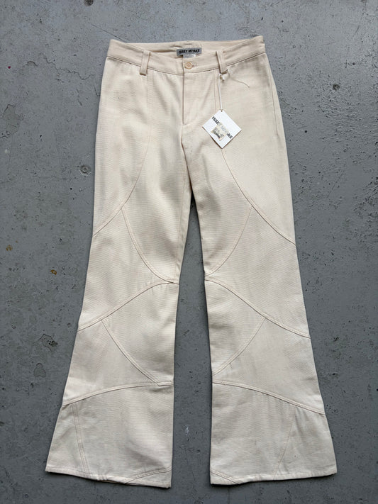 Issey Miyake Spring 96 Cotton Cream Flared Pants (3)