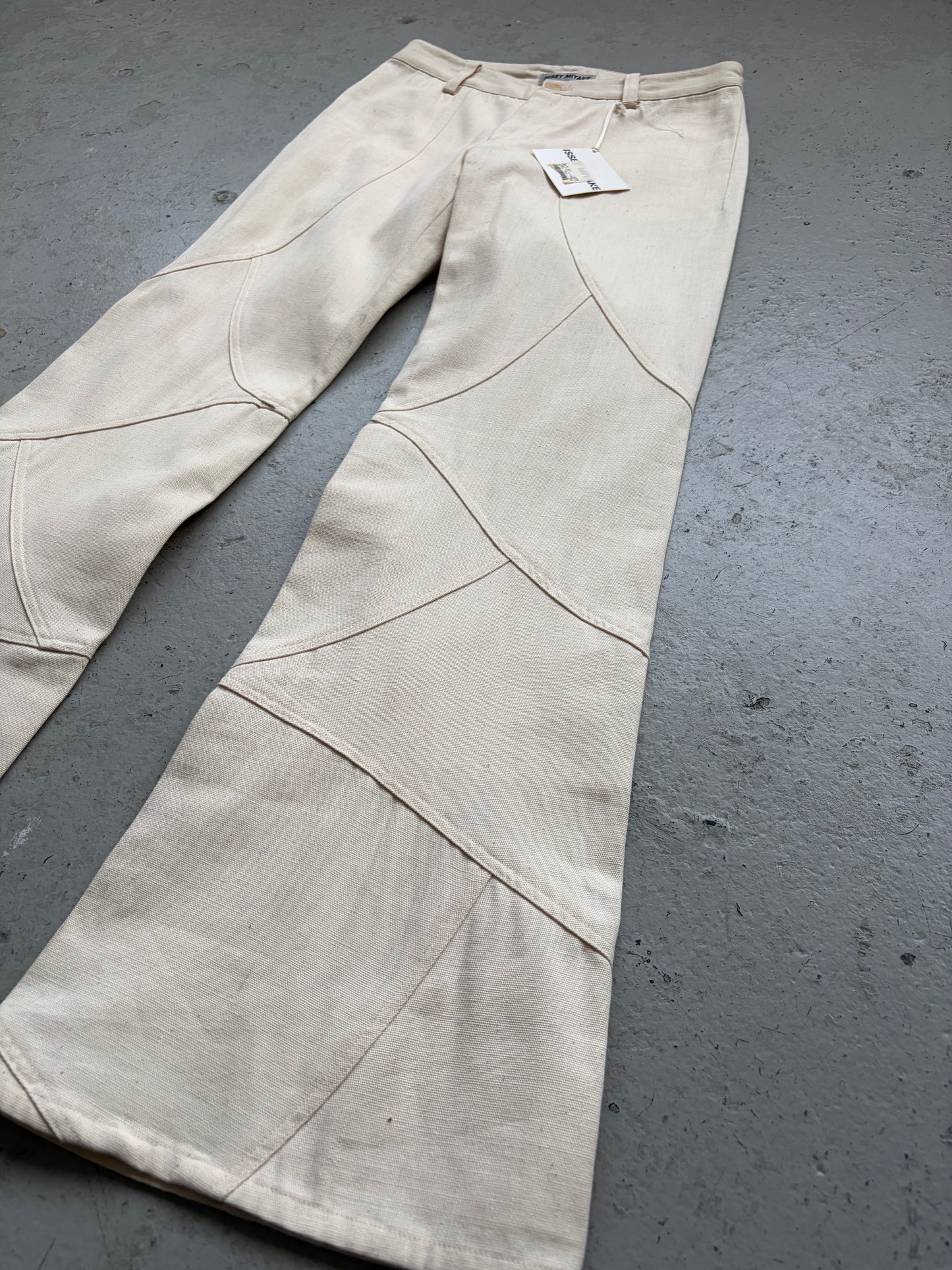 Issey Miyake Spring 96 Cotton Cream Flared Pants (3)