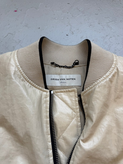 Dries Van Noten White Leather Backzip Jacket (M)
