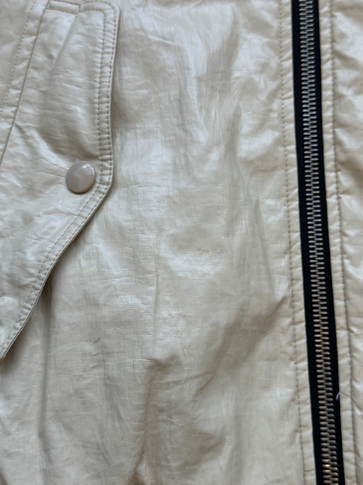 Dries Van Noten White Leather Backzip Jacket (M)